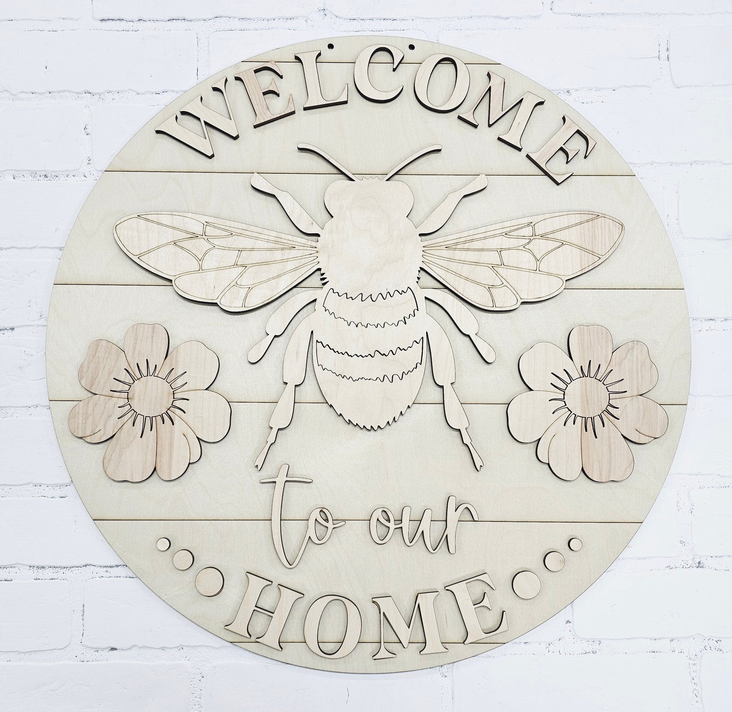 Welcome to our home Bee Door Hanger