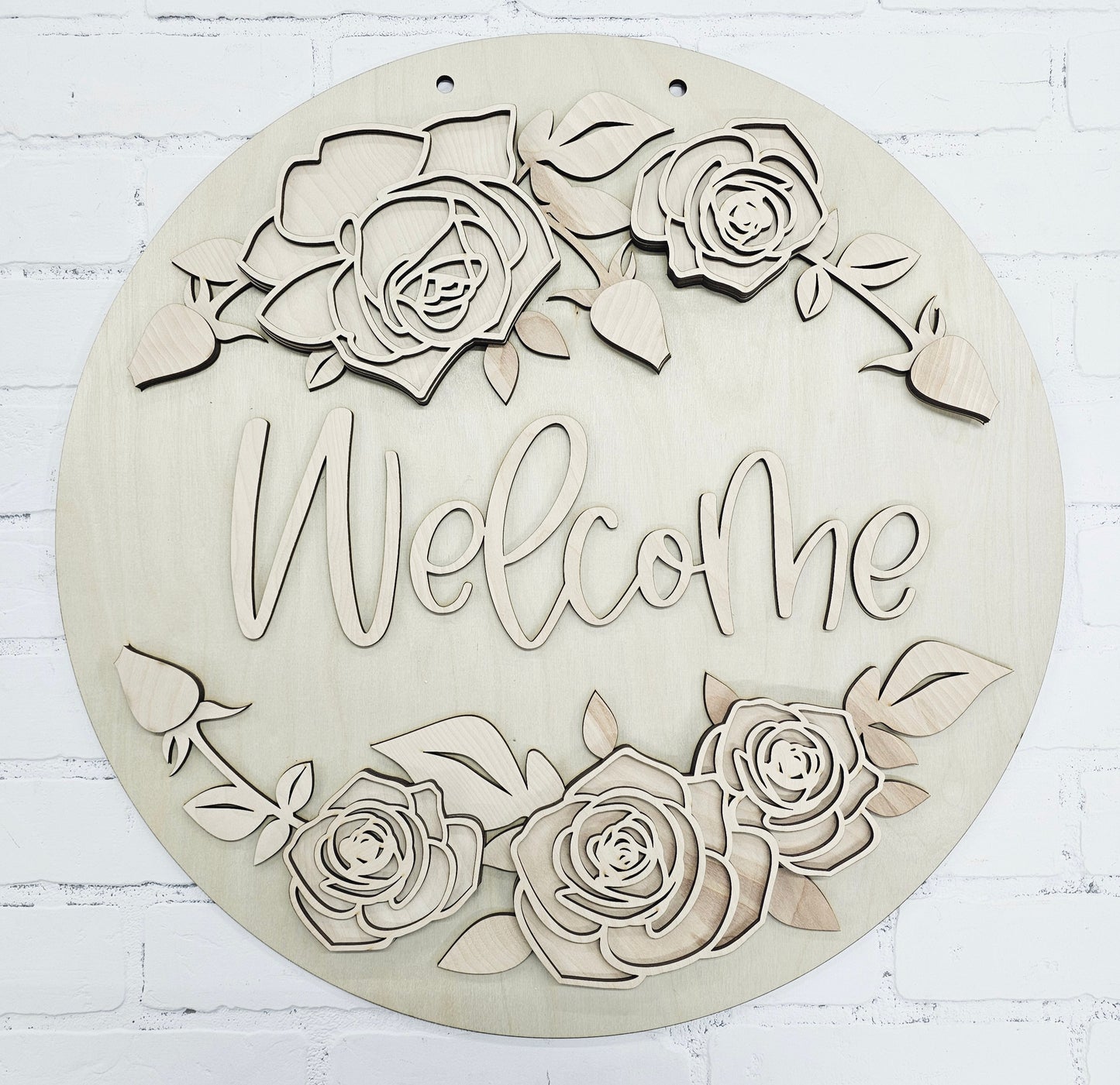 Welcome Rose Door Hanger