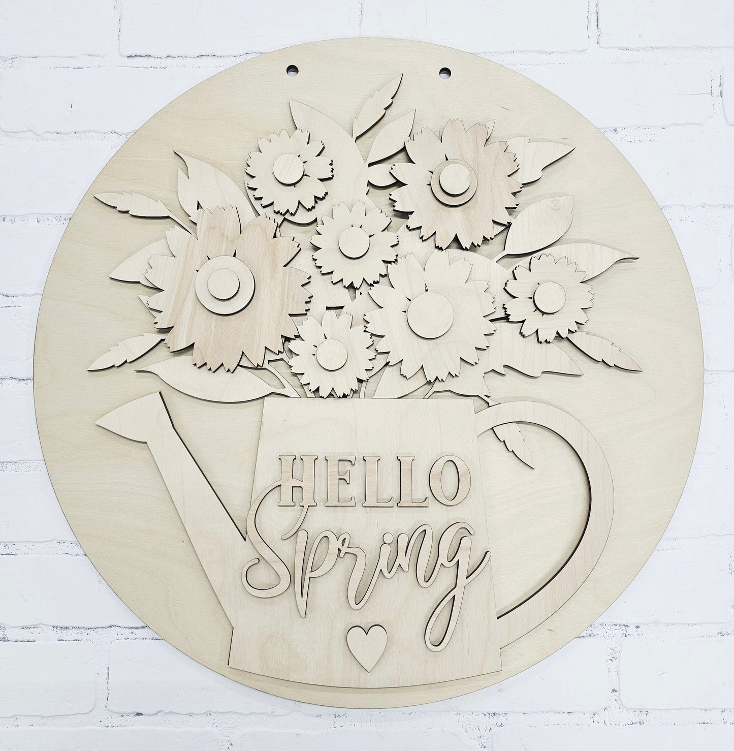 Floral Watering Can Door Hanger