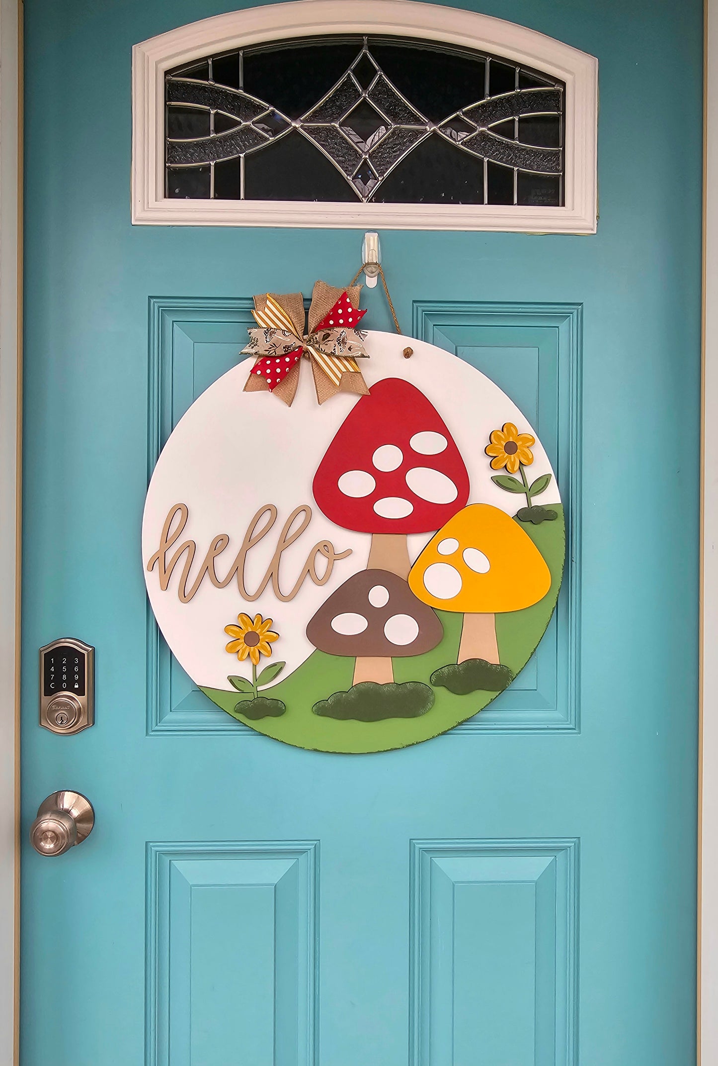 Hello Mushroom Trio Door Hanger
