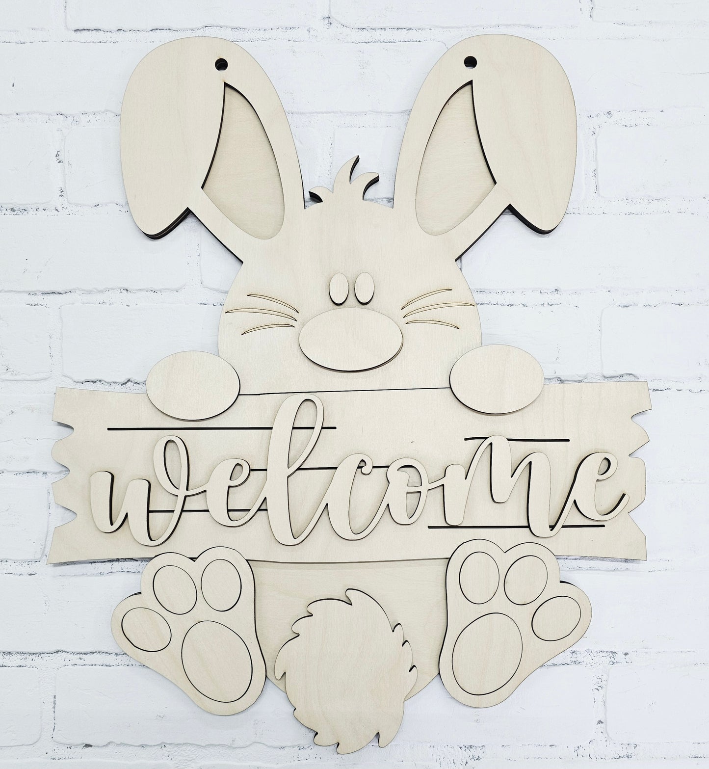 Welcome Sign Bunny Door Hanger