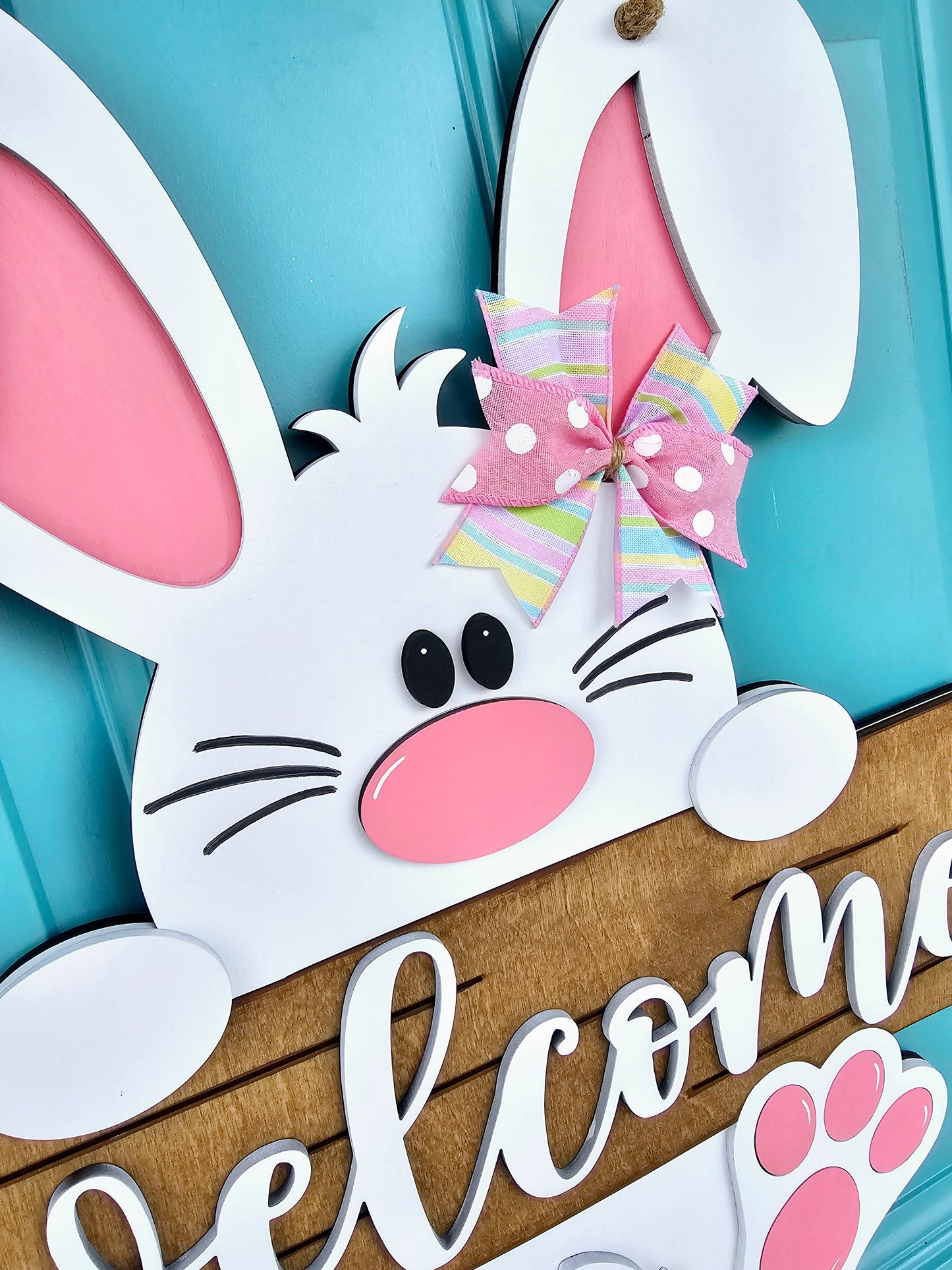 Welcome Sign Bunny Door Hanger