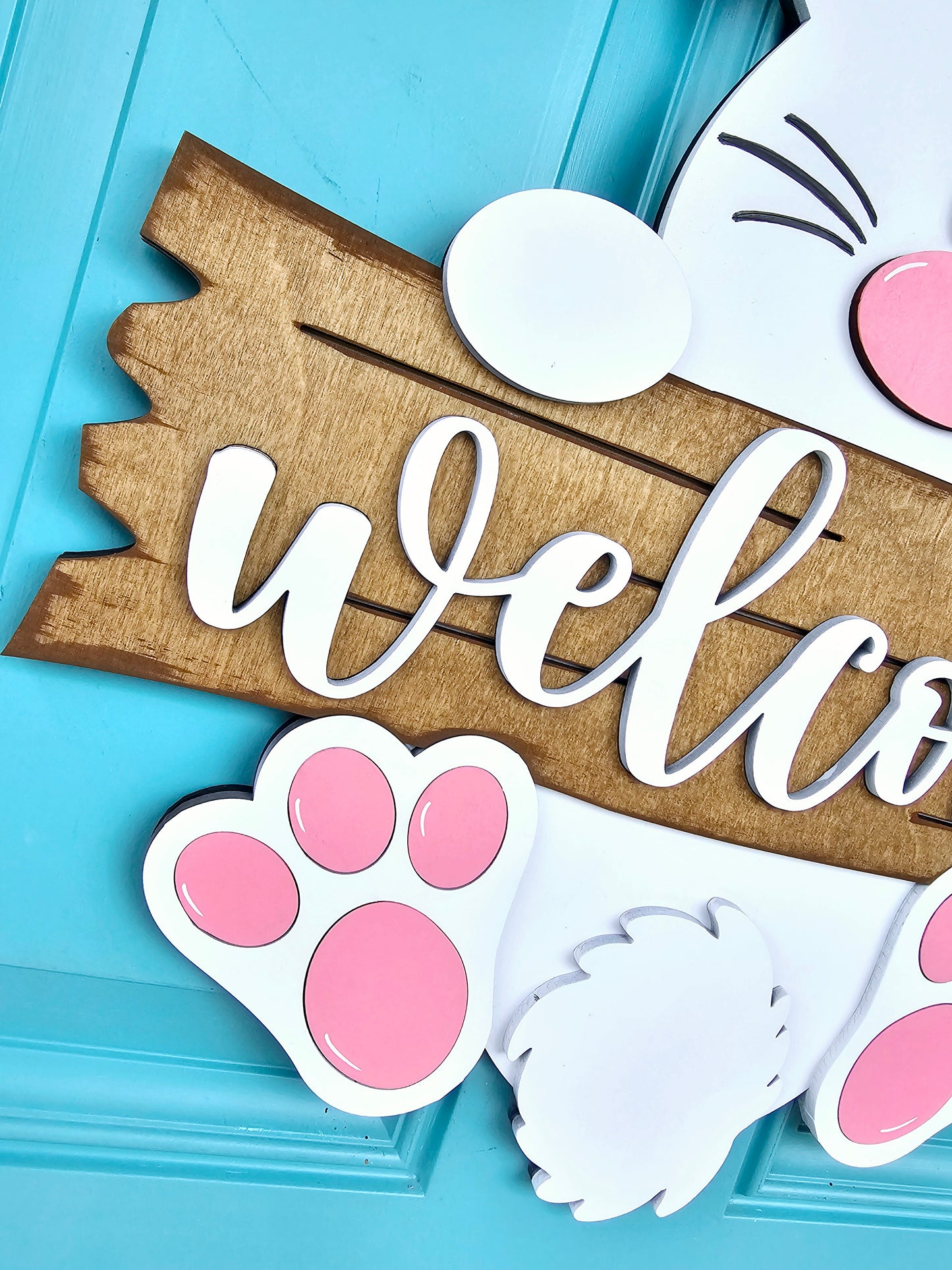Welcome Sign Bunny Door Hanger