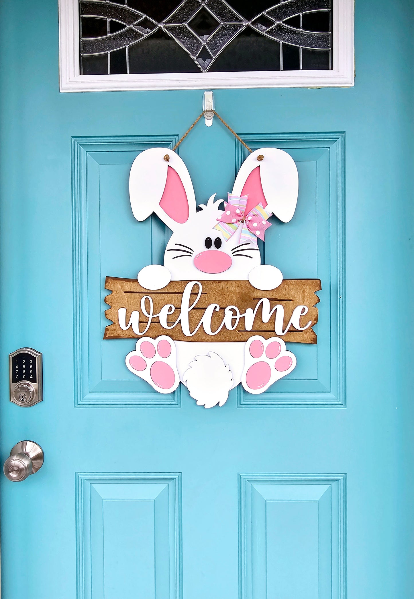 Welcome Sign Bunny Door Hanger