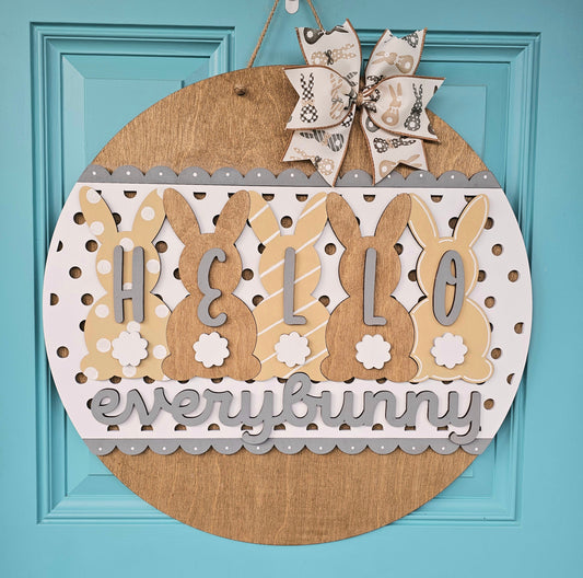 Hello Everybunny Dots Door Hanger