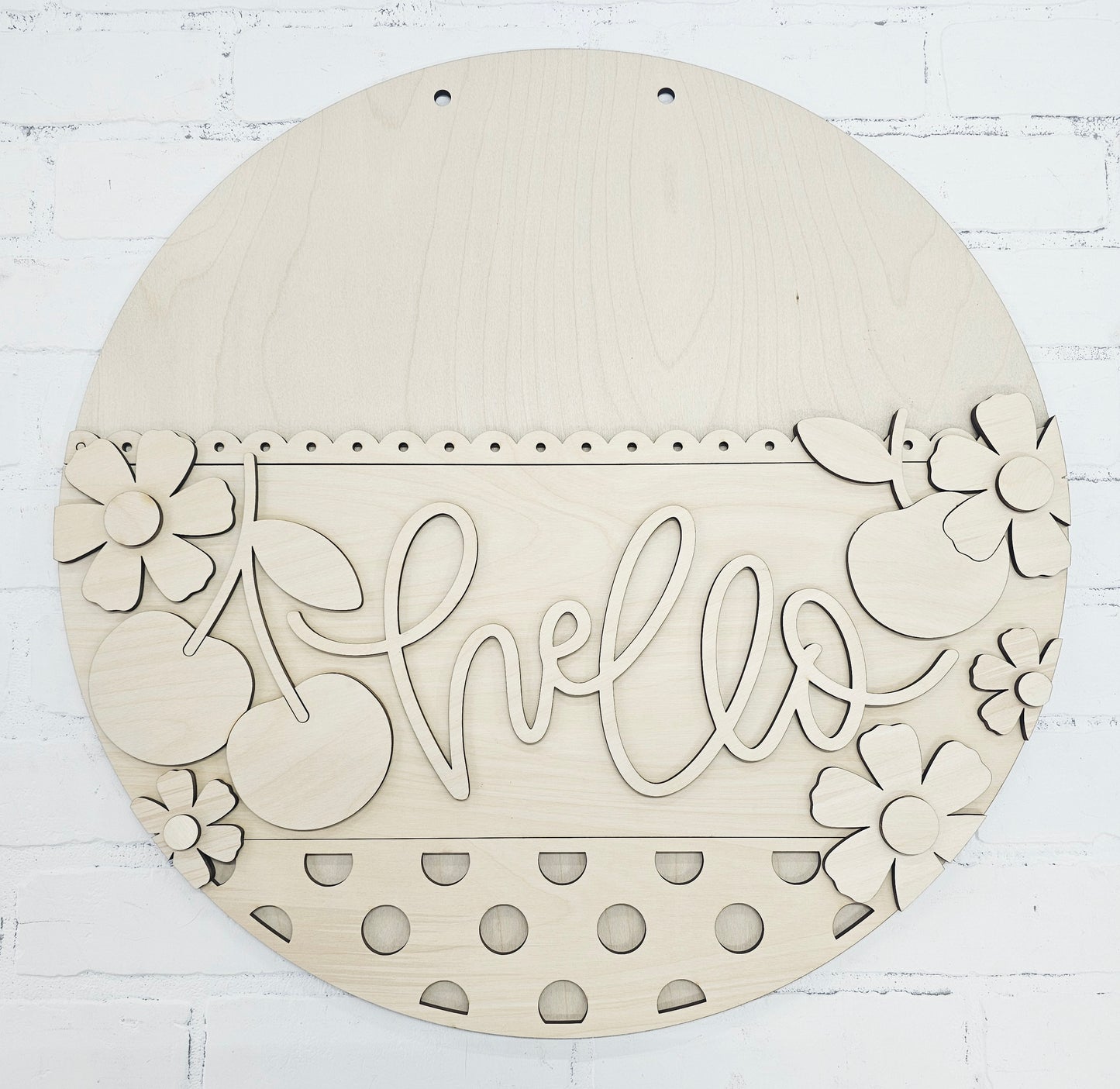 Hello Cherry Door Hanger