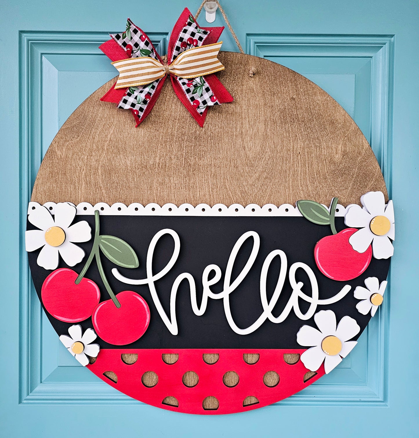 Hello Cherry Door Hanger