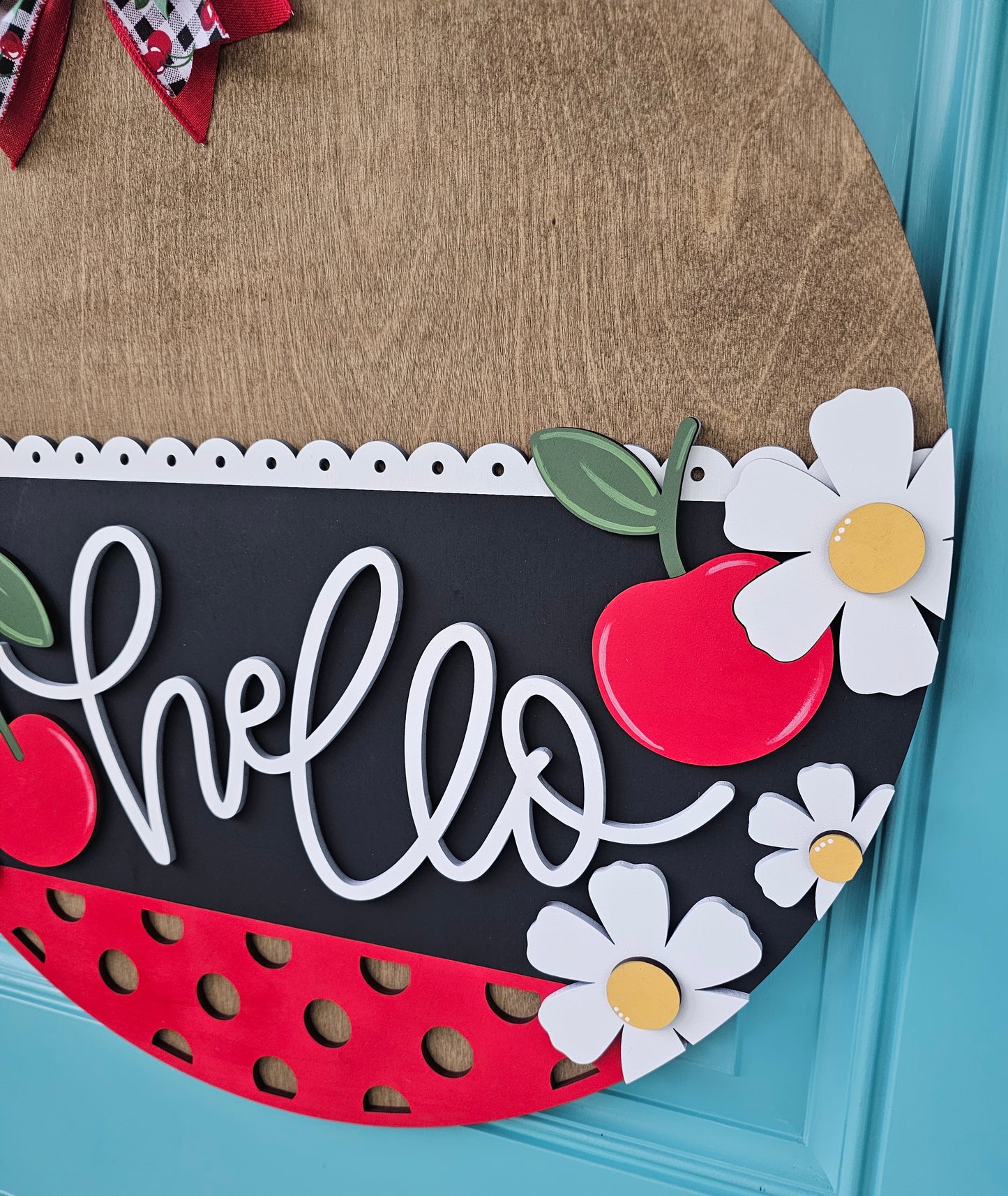 Hello Cherry Door Hanger