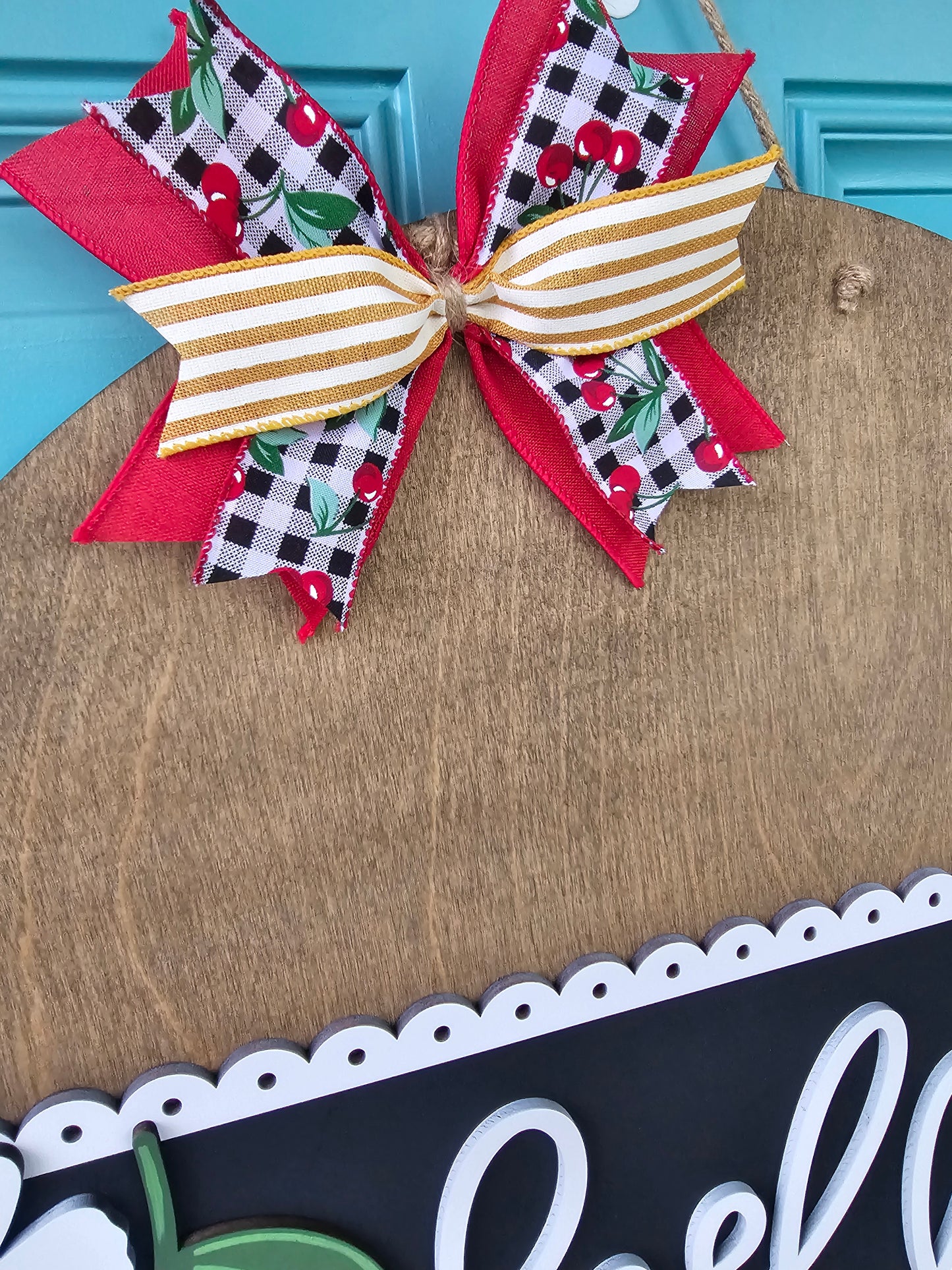 Hello Cherry Door Hanger