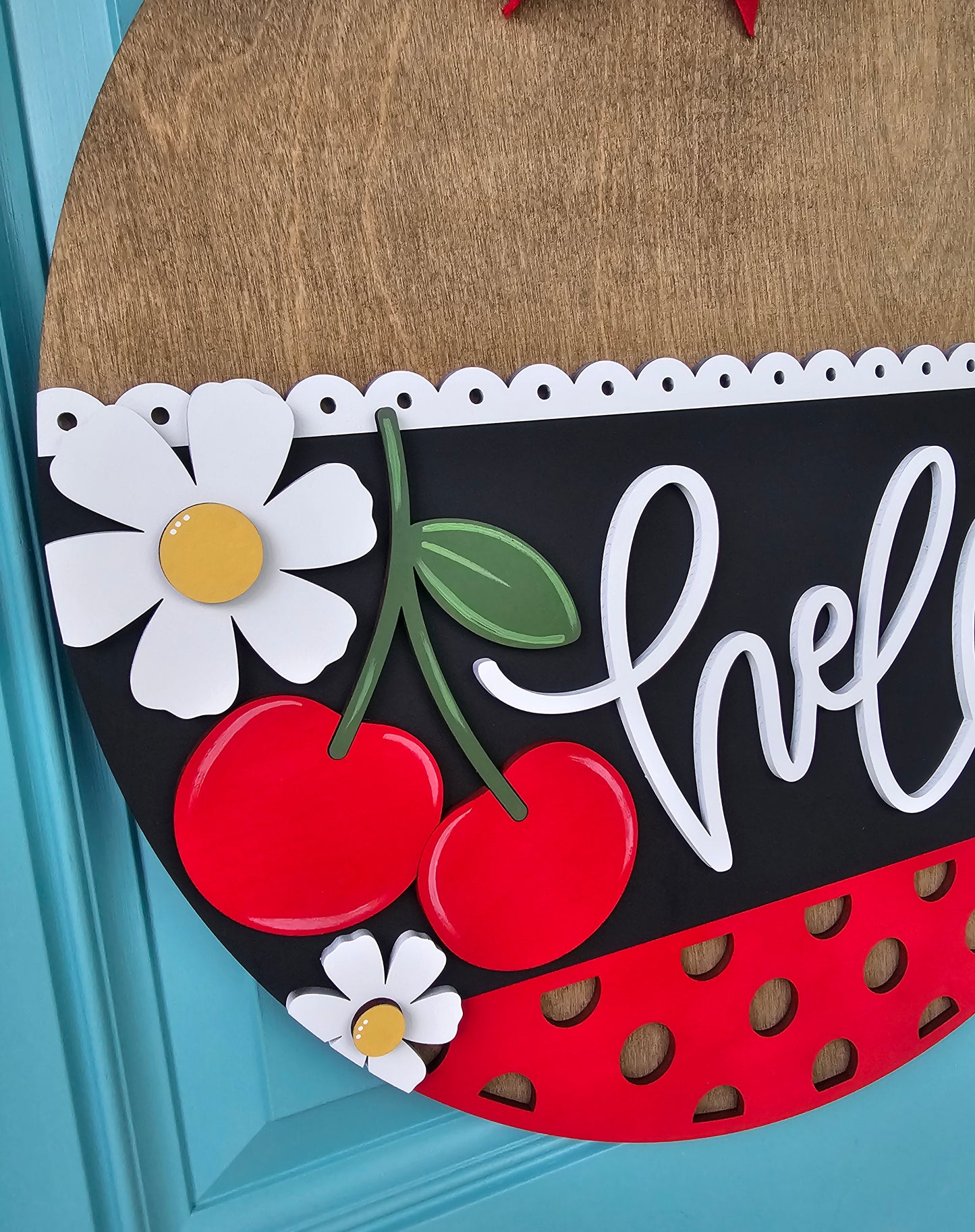Hello Cherry Door Hanger
