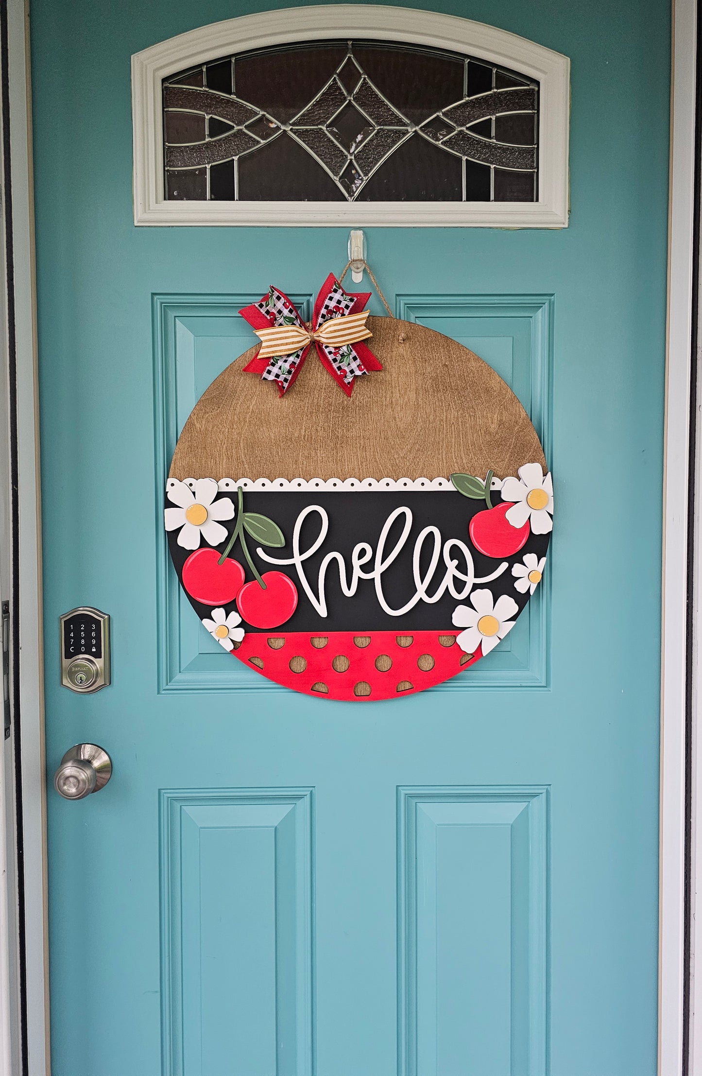 Hello Cherry Door Hanger