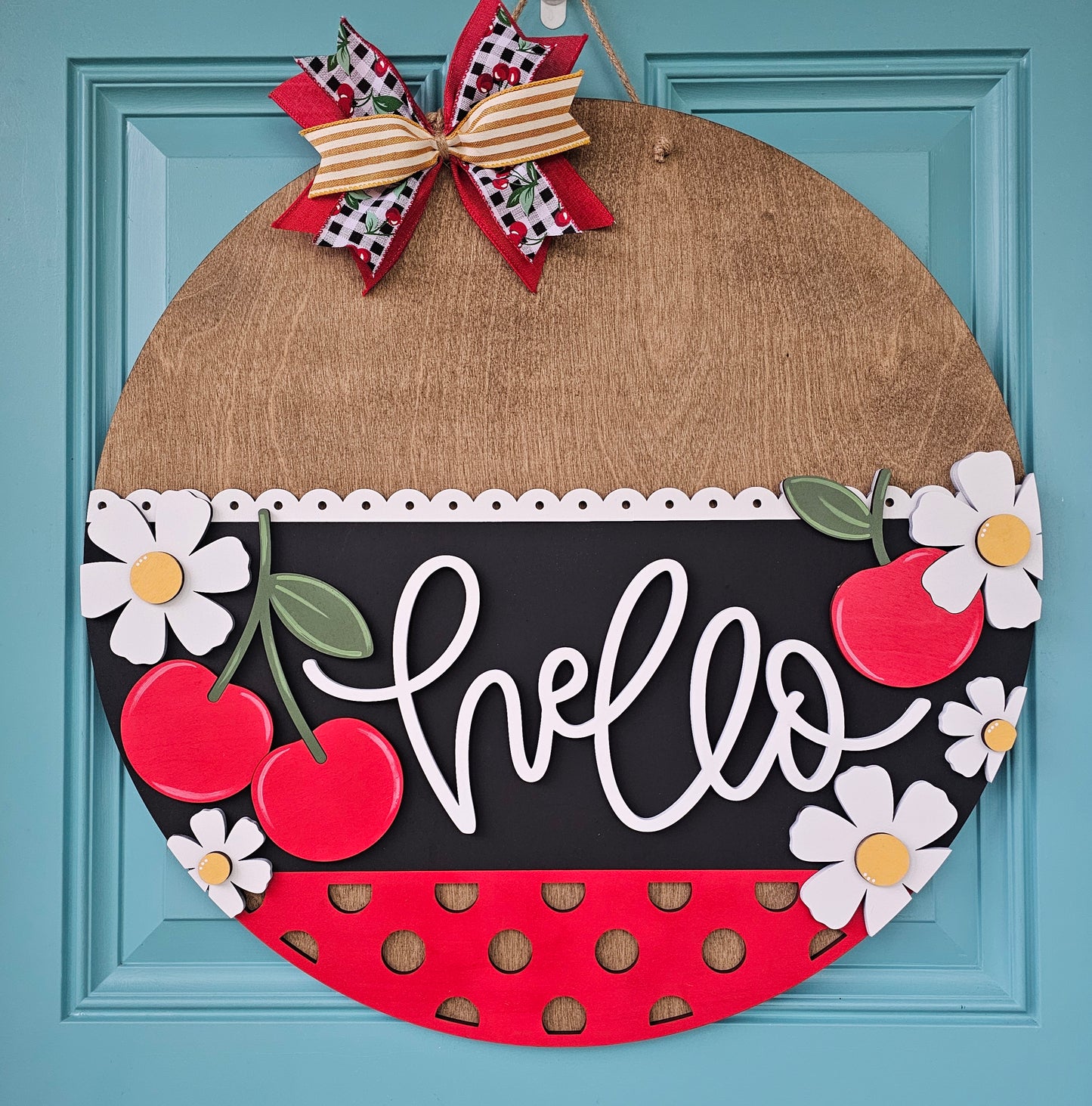 Hello Cherry Door Hanger