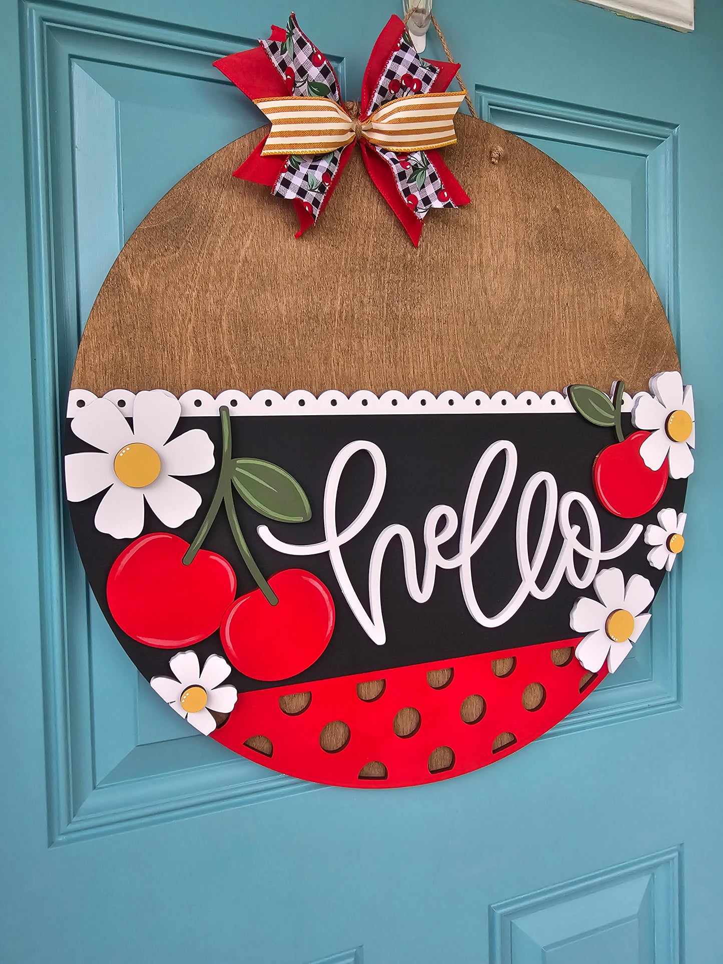Hello Cherry Door Hanger