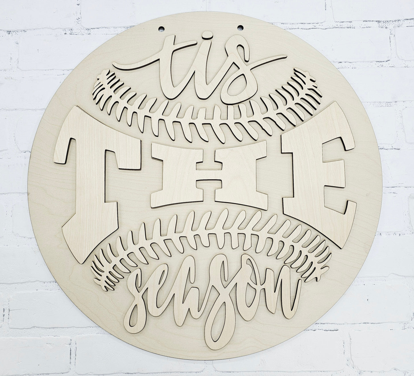 Tis the Season Baseball Door Hanger