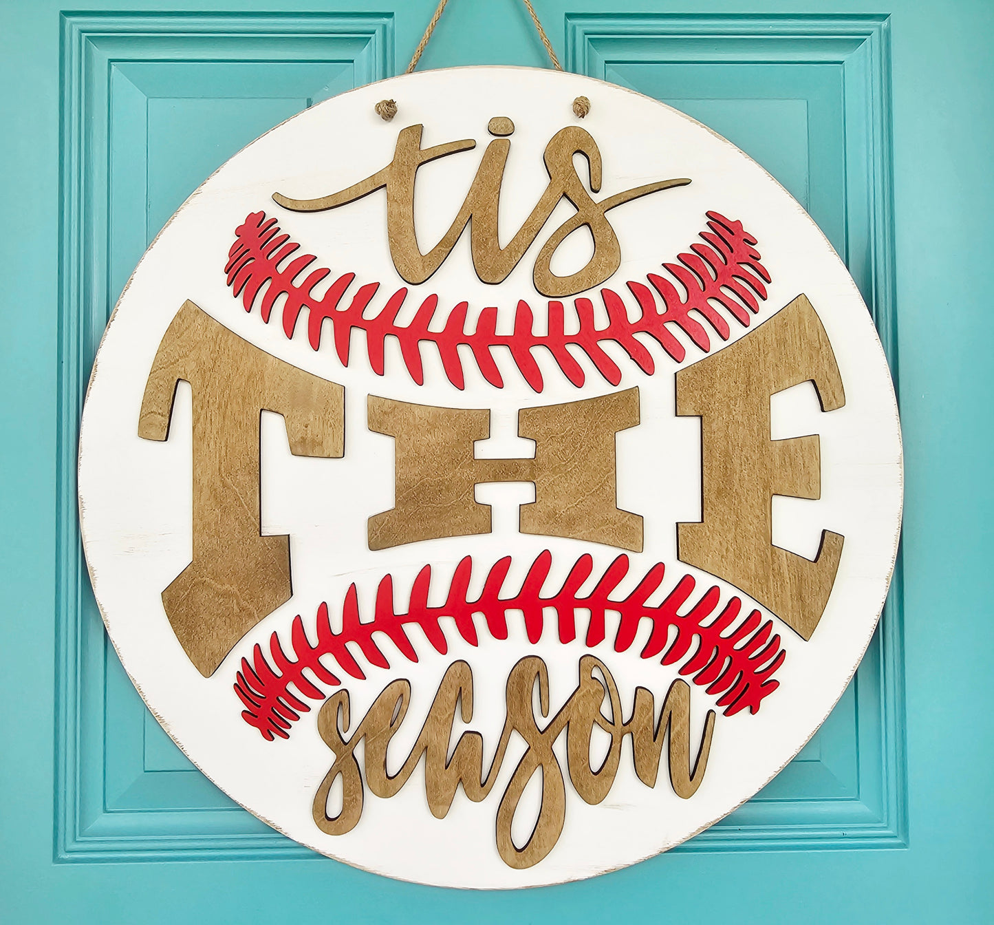 Tis the Season Baseball Door Hanger
