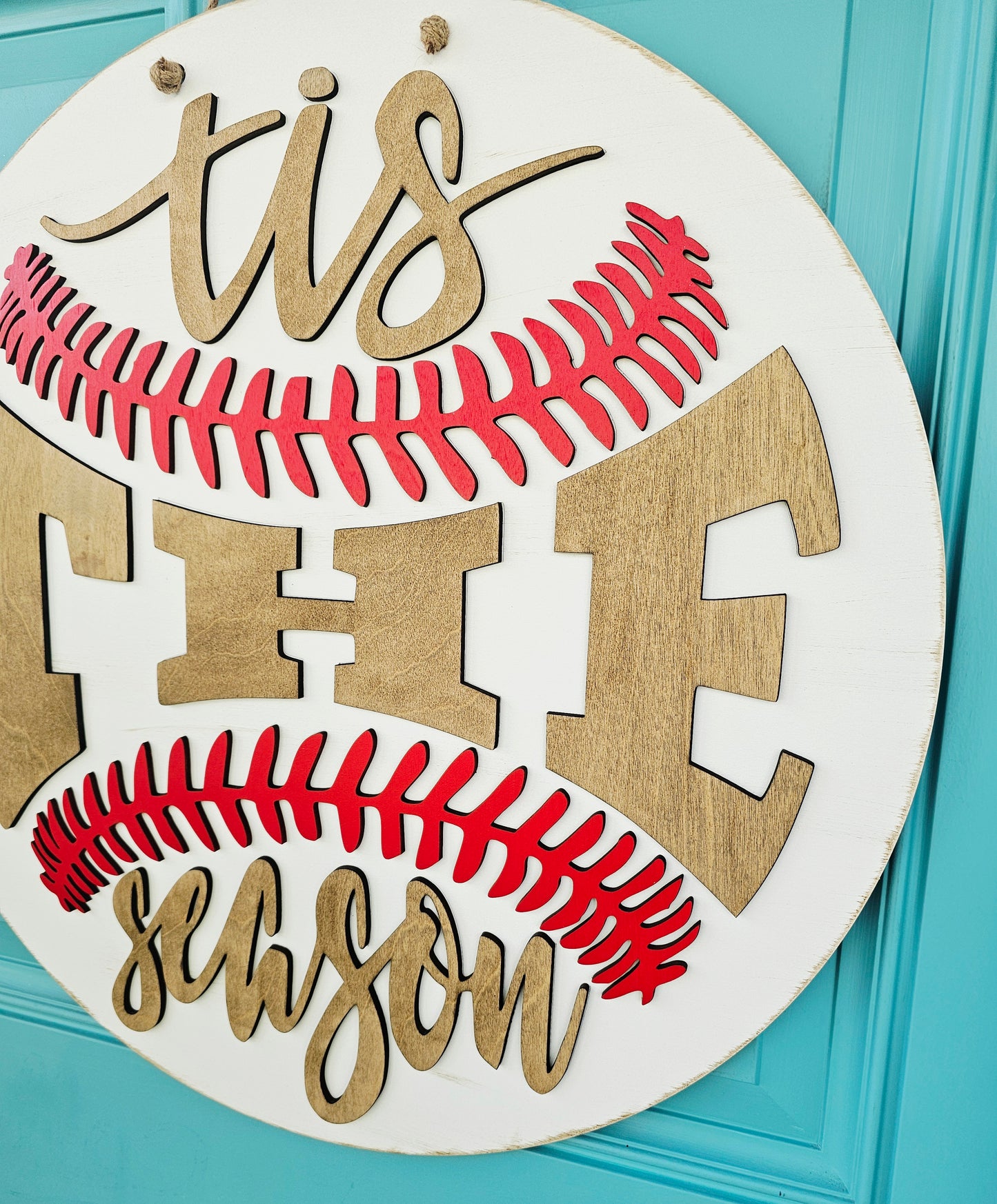 Tis the Season Baseball Door Hanger
