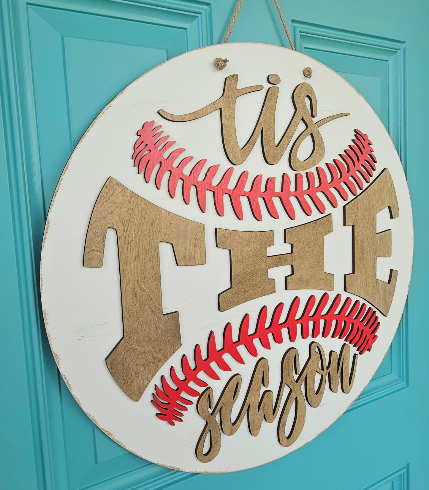 Tis the Season Baseball Door Hanger