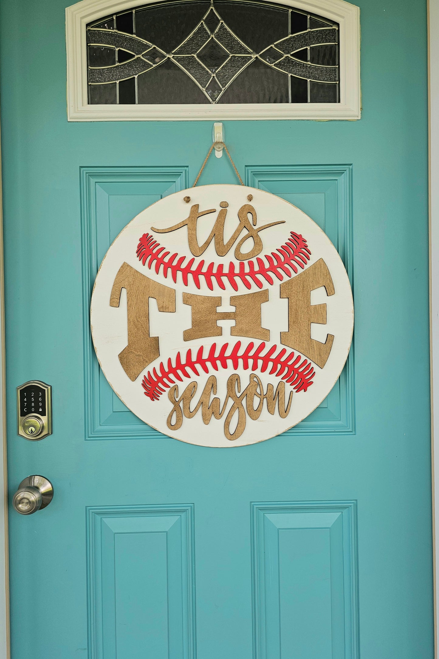 Tis the Season Baseball Door Hanger