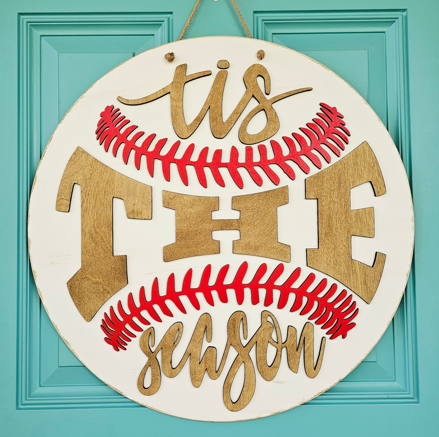 Tis the Season Baseball Door Hanger