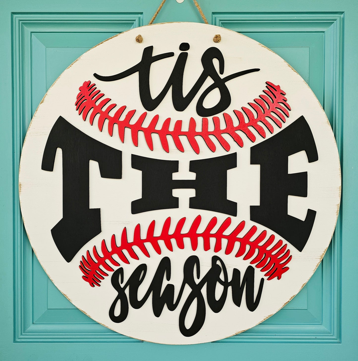 Tis the Season Baseball Door Hanger