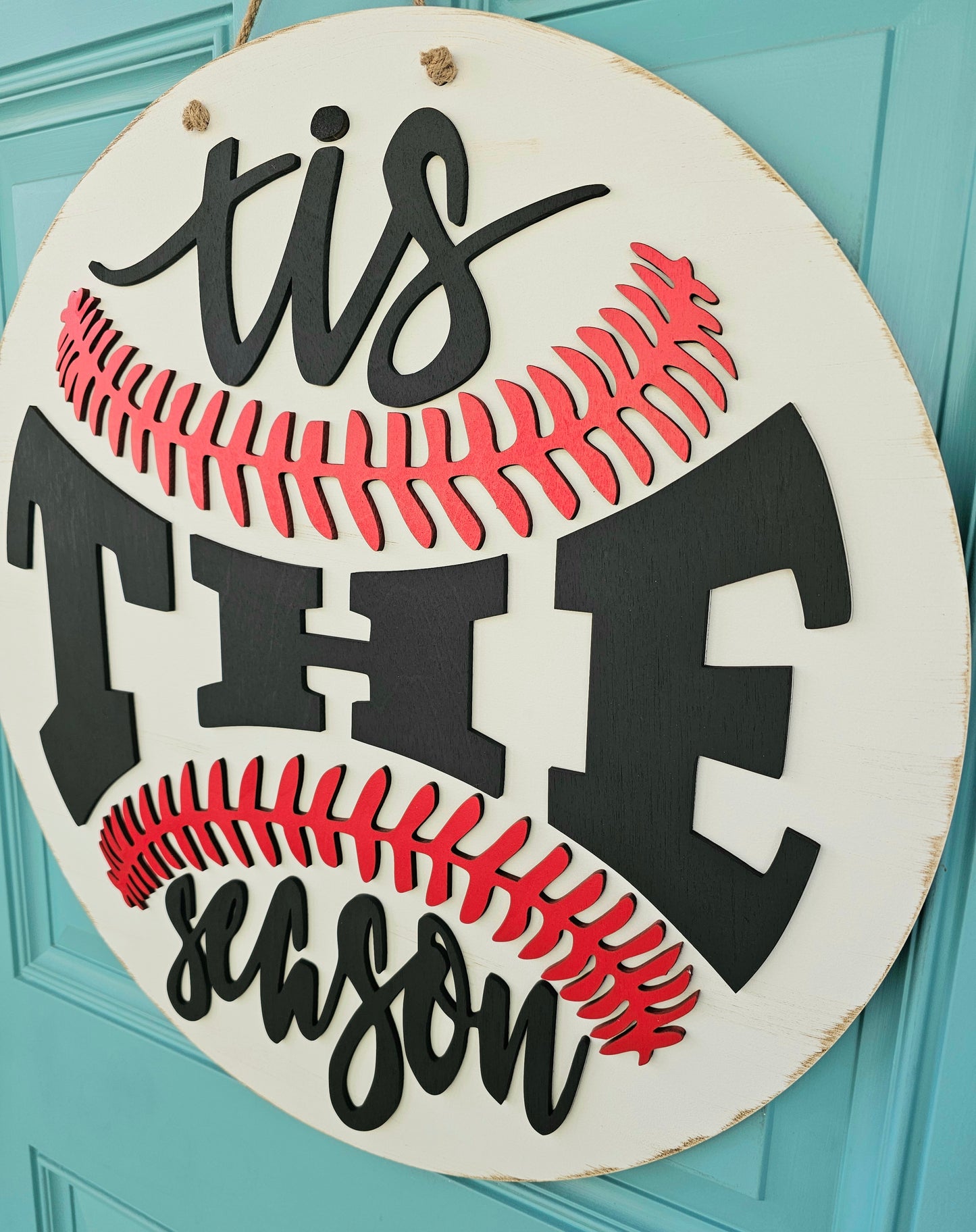 Tis the Season Baseball Door Hanger