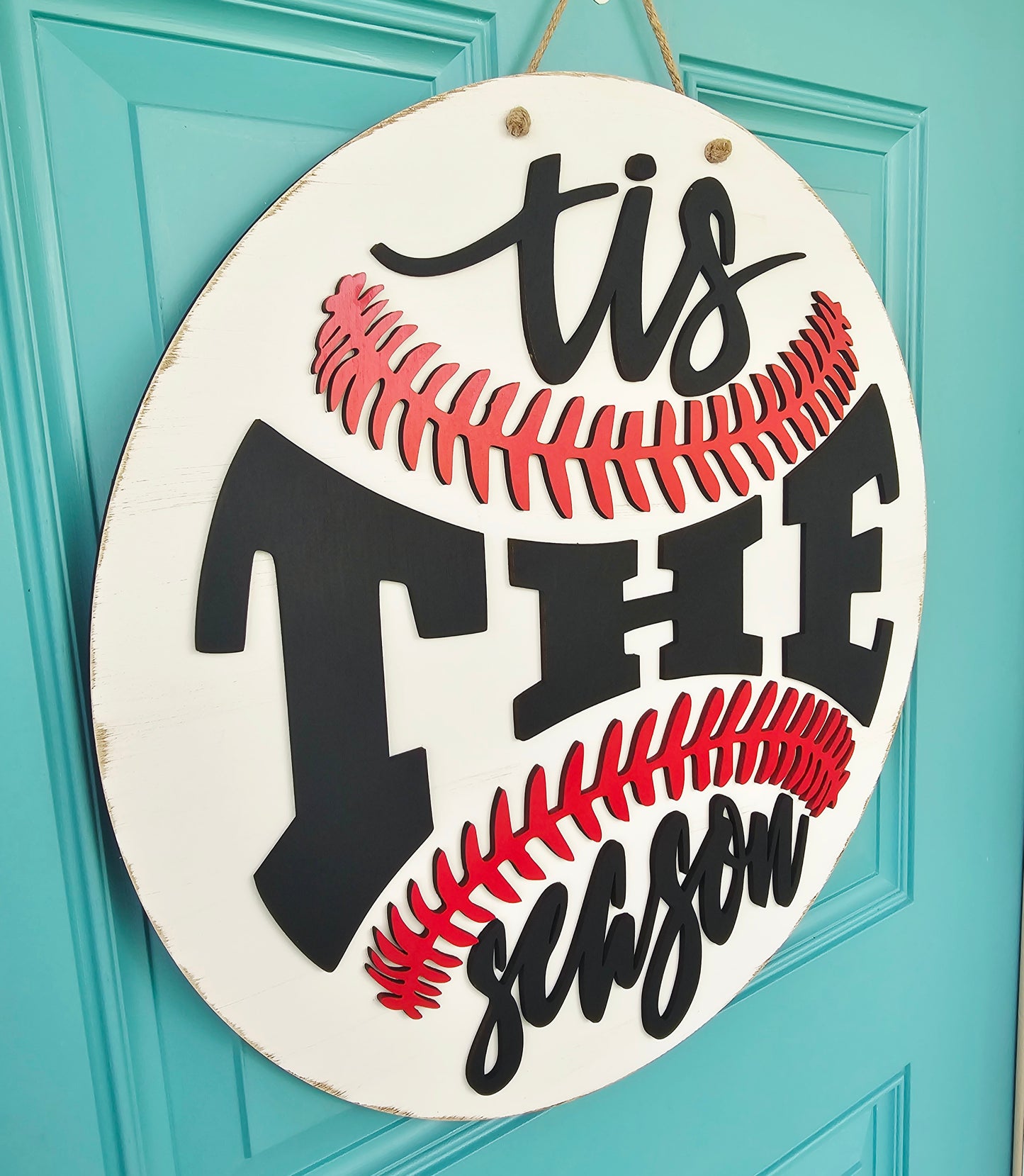 Tis the Season Baseball Door Hanger