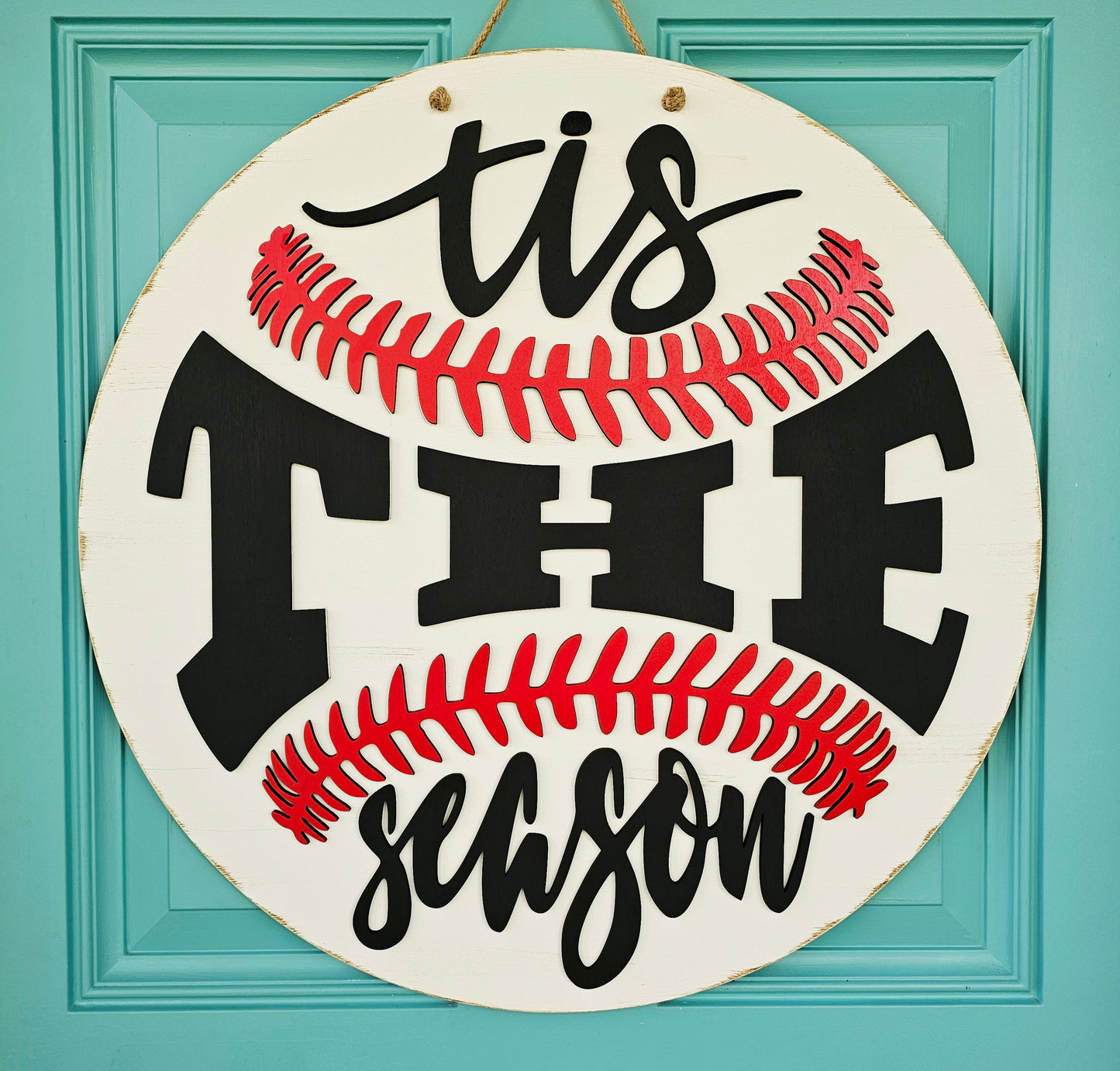 Tis the Season Baseball Door Hanger