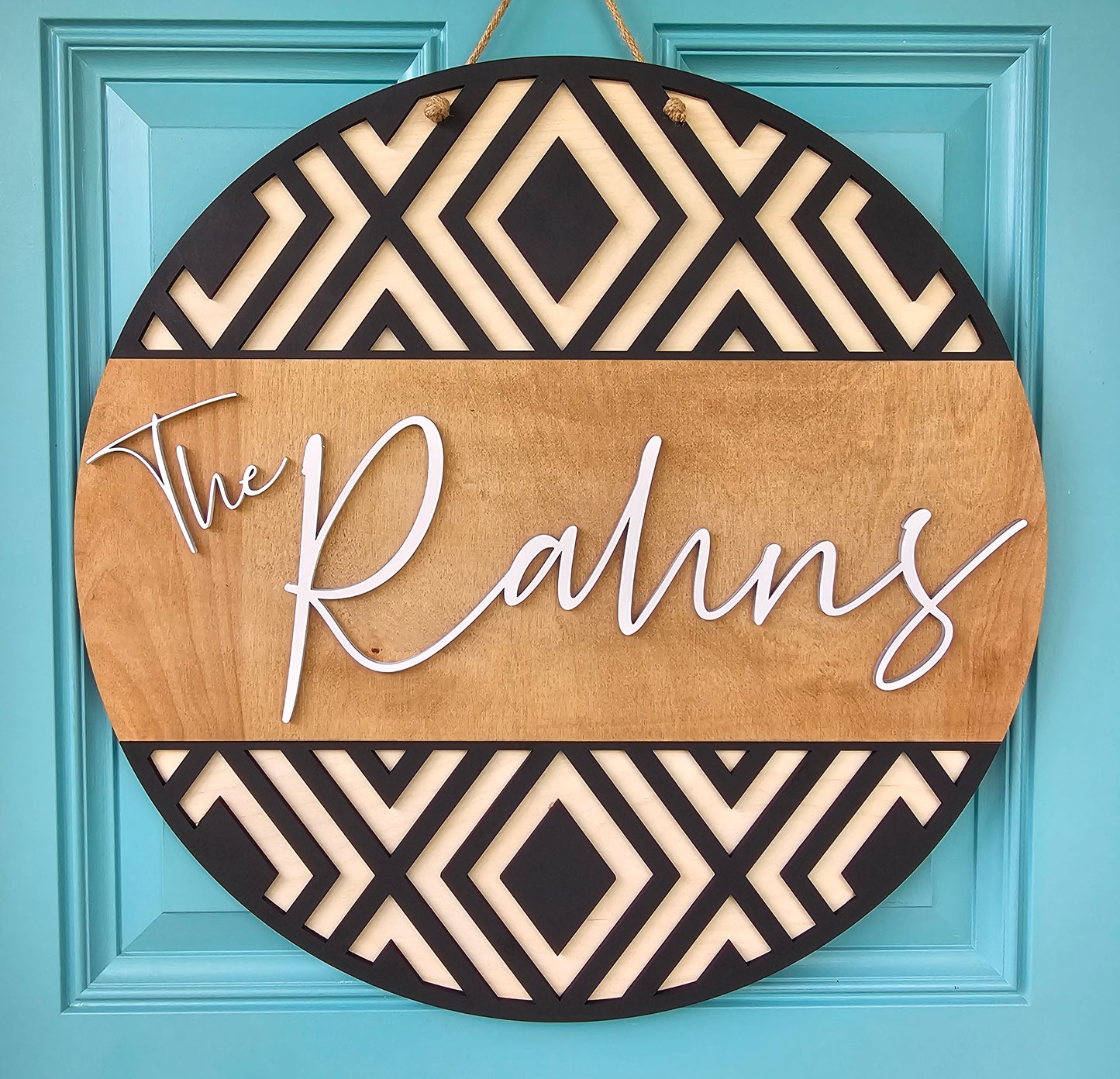 Hello Geometric Door Hanger