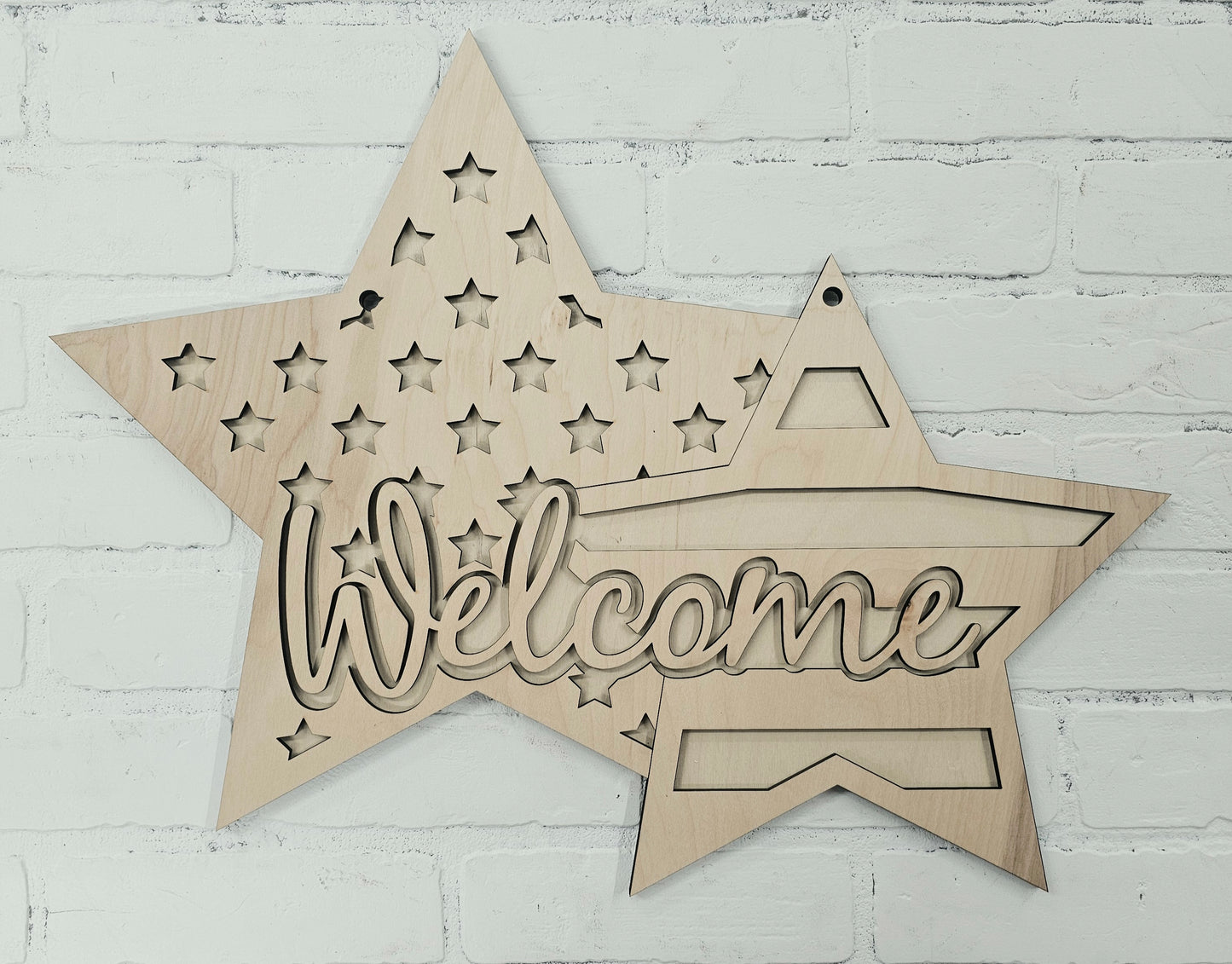 Double Star Welcome Door Hanger