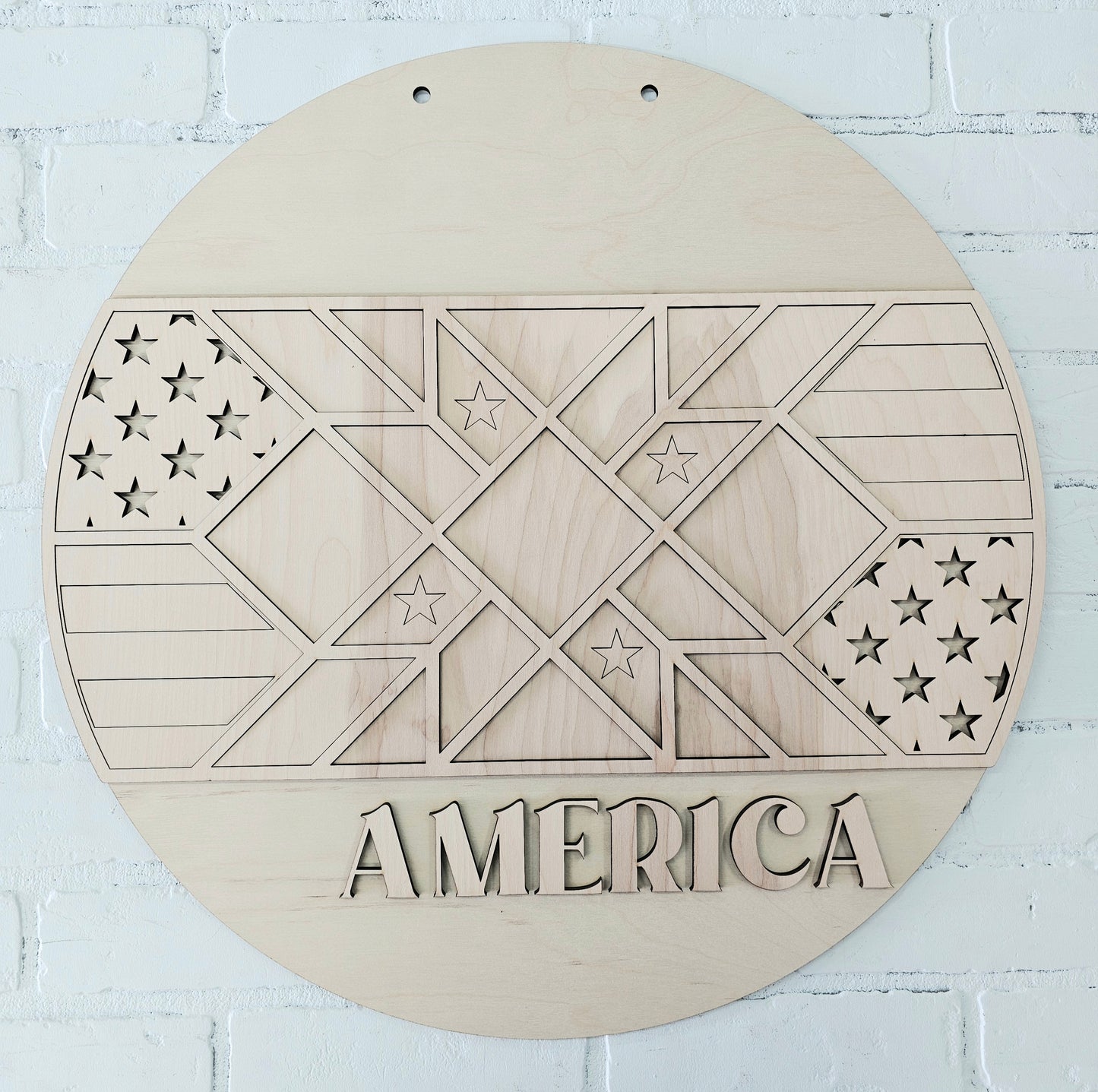America Barn Quilt Door Hanger