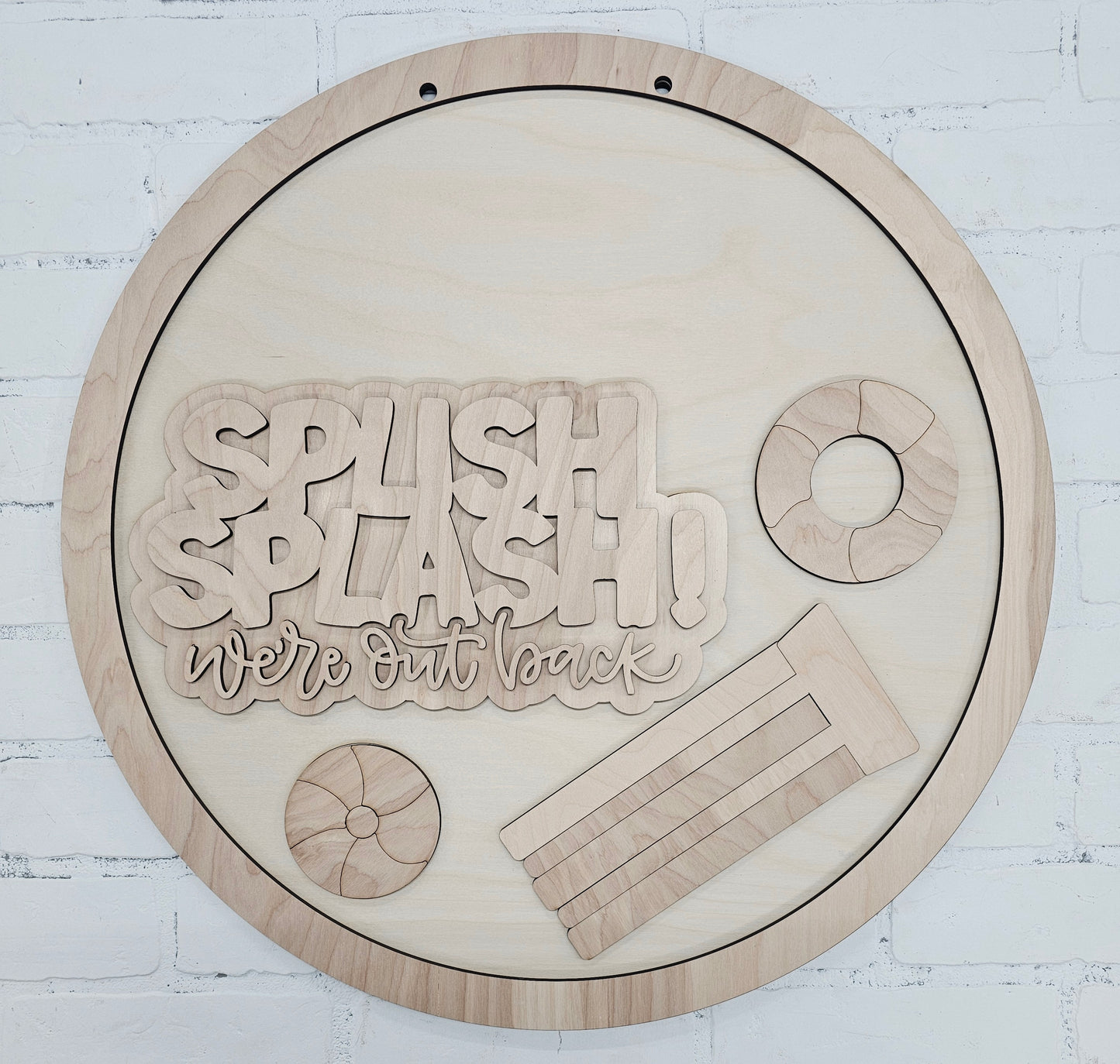 Splish Splash We're Out Back Pool Door Hanger