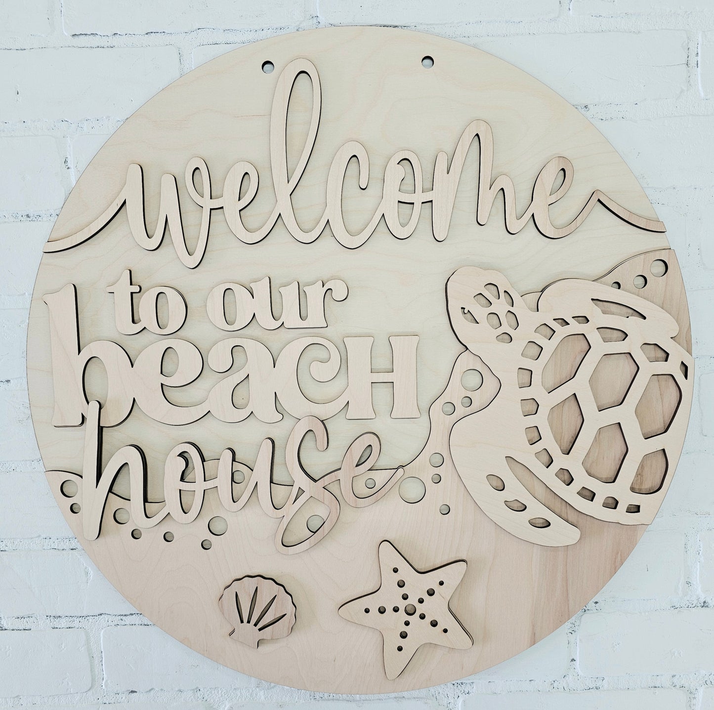 Welcome to our Beach House Turtle Door Hanger