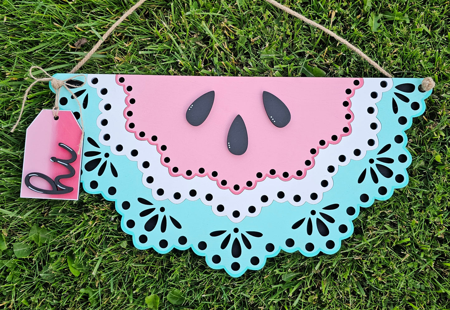 Hi Half Watermelon Door Hanger