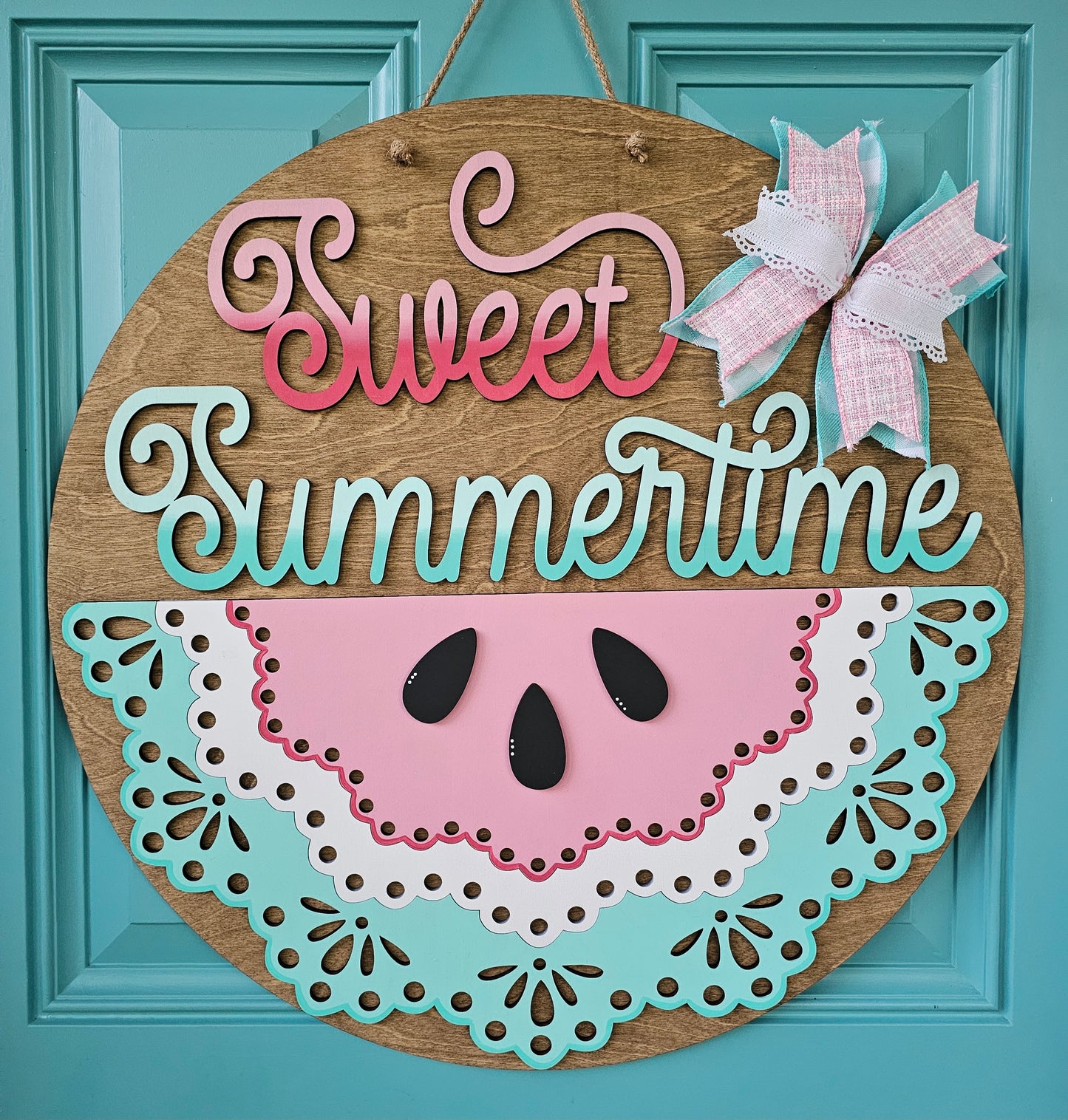 Sweet Summertime Watermelon Door Hanger