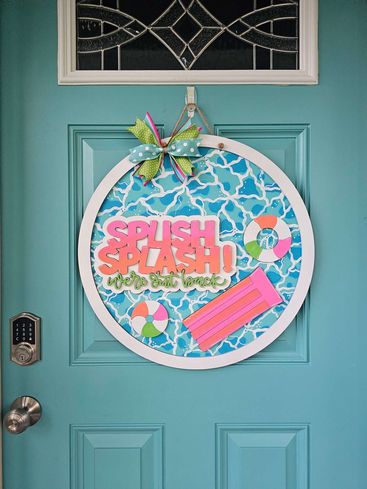 Splish Splash We're Out Back Pool Door Hanger