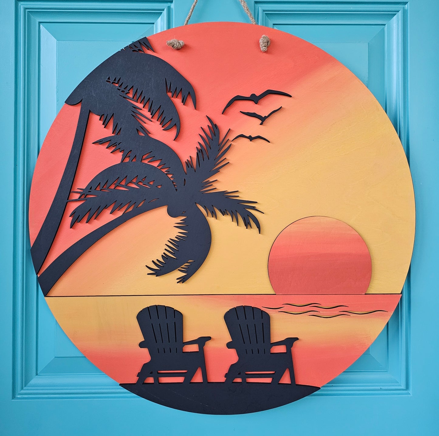 Beachy Sunset Door Hanger