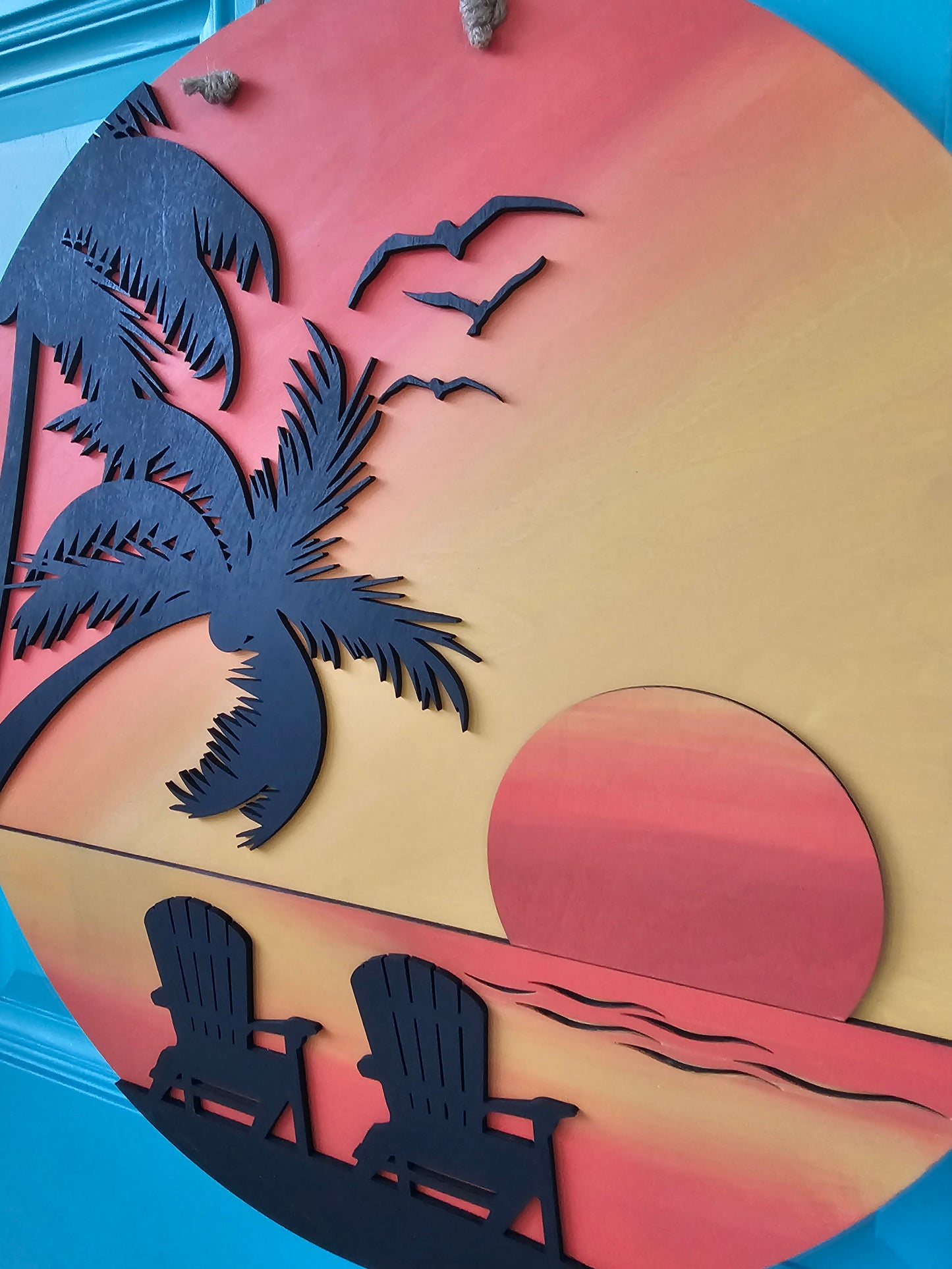 Beachy Sunset Door Hanger