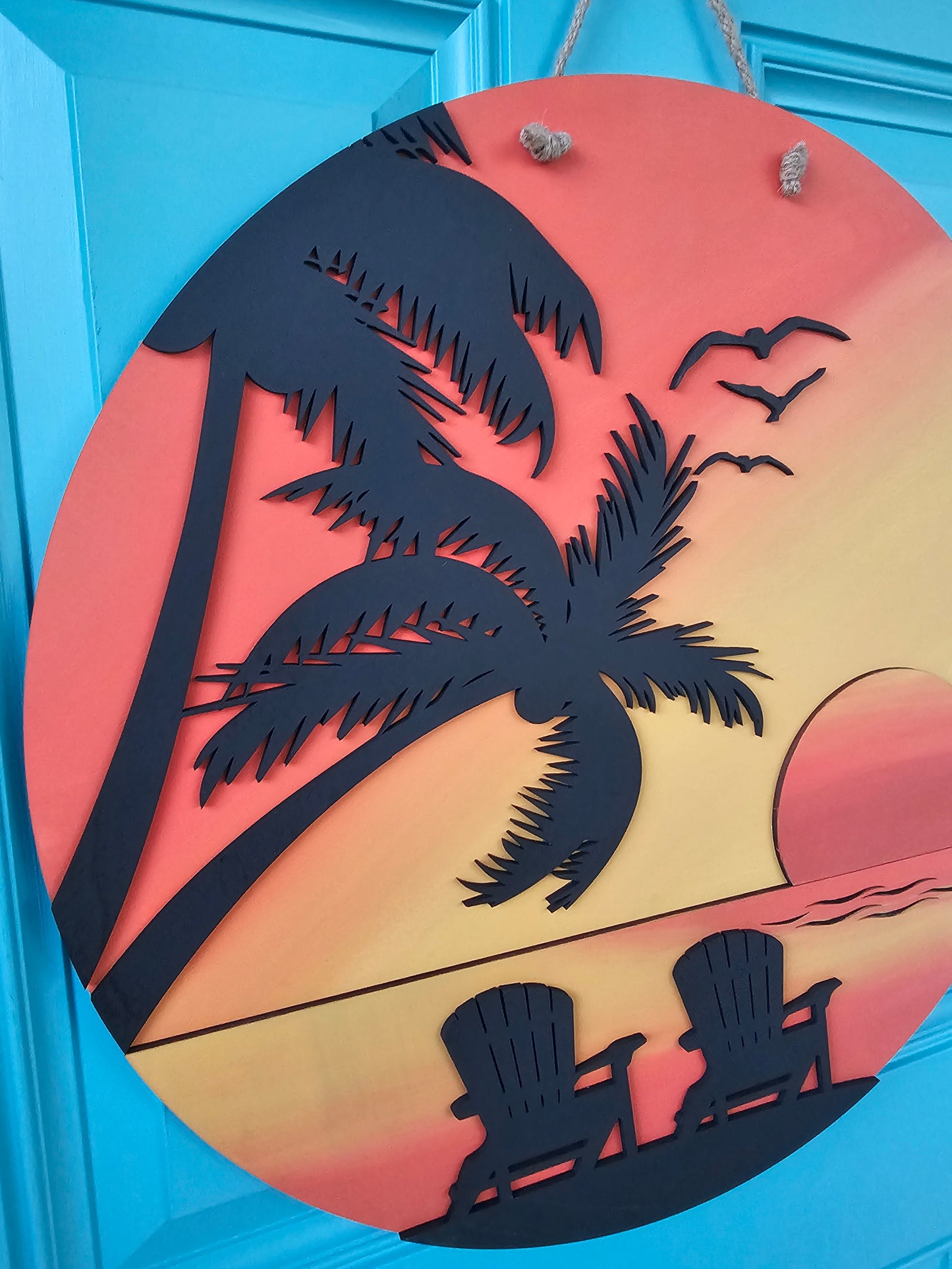 Beachy Sunset Door Hanger