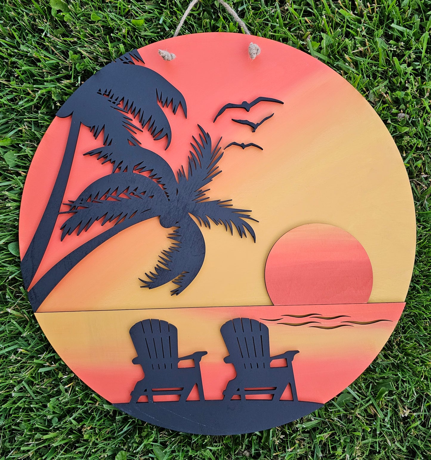 Beachy Sunset Door Hanger