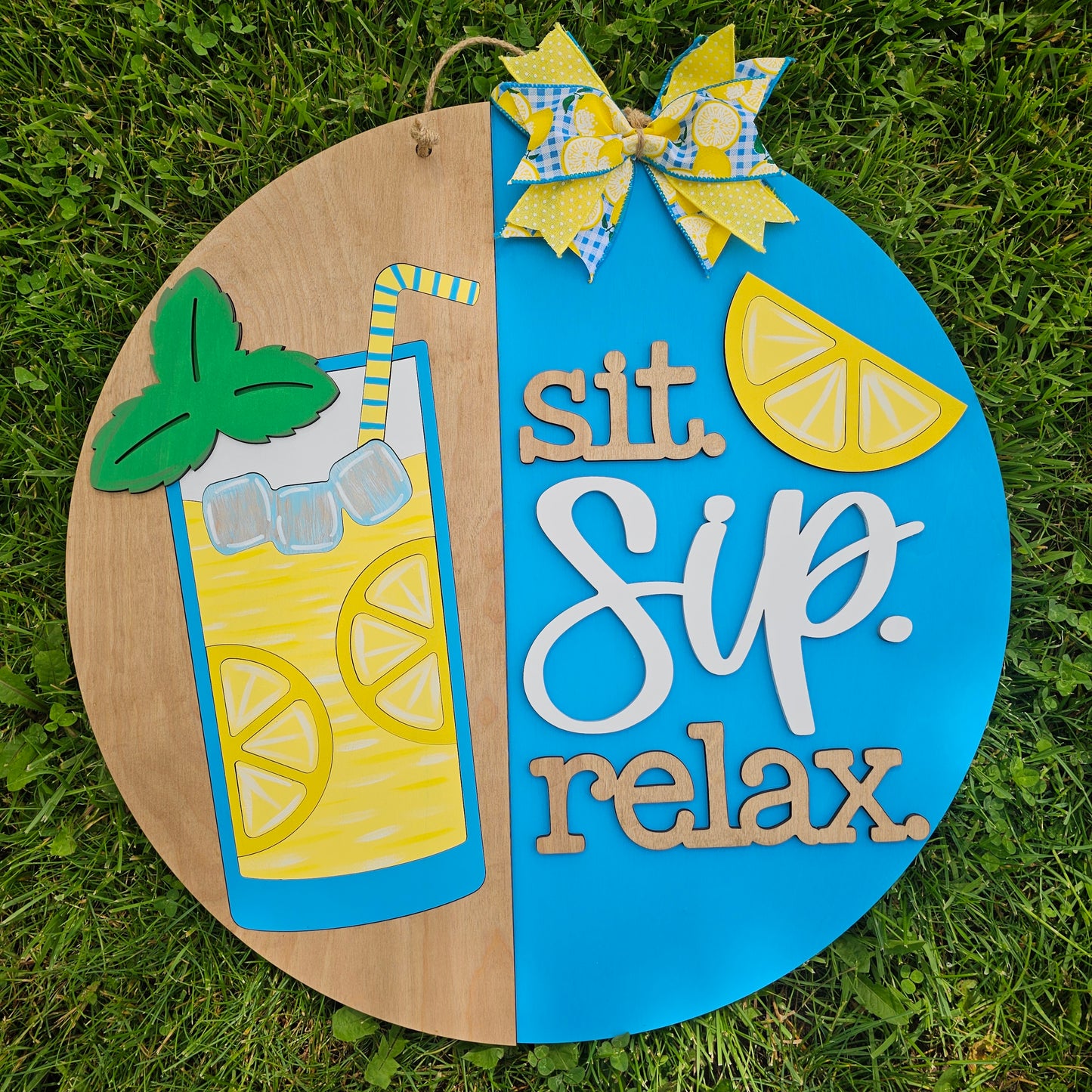 Sit Sip and Relax Door Hanger