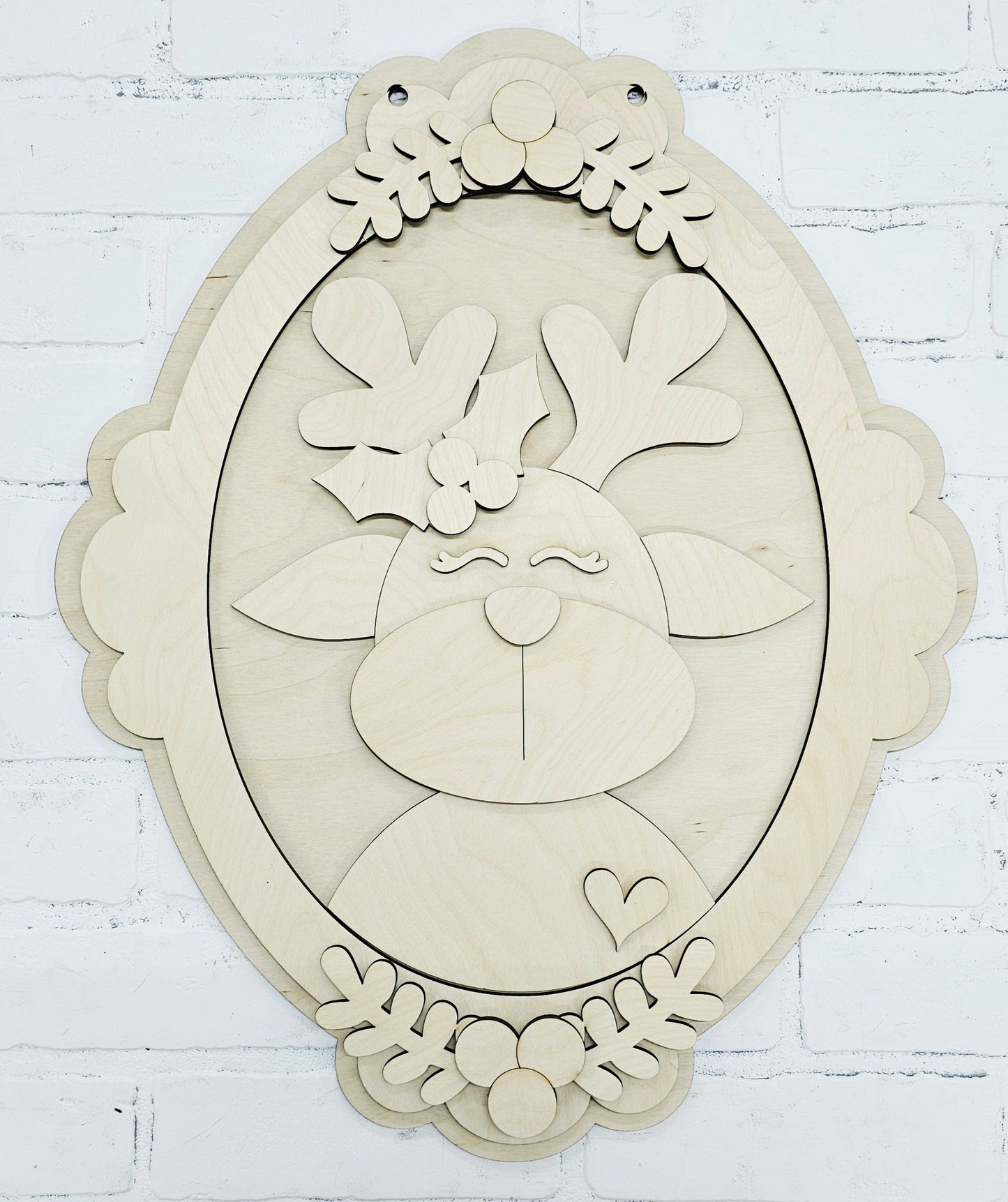 Christmas Portrait Door Hangers (Santa, Reindeer & Mrs. Claus)