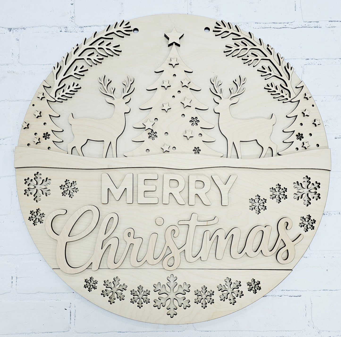 Reindeer Christmas Wonderland Door Hanger