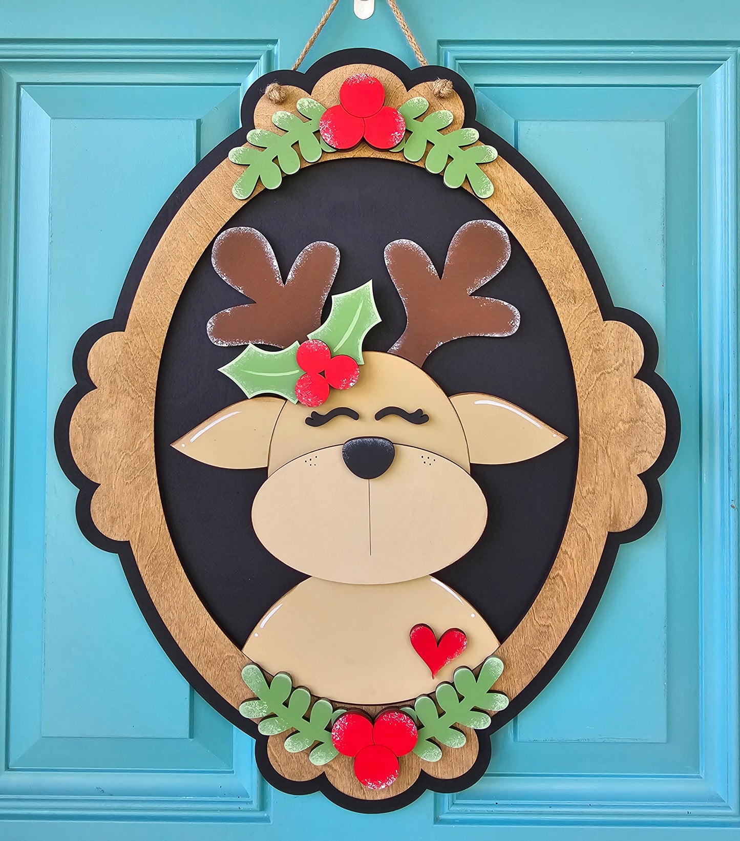 Christmas Portrait Door Hangers (Santa, Reindeer & Mrs. Claus)