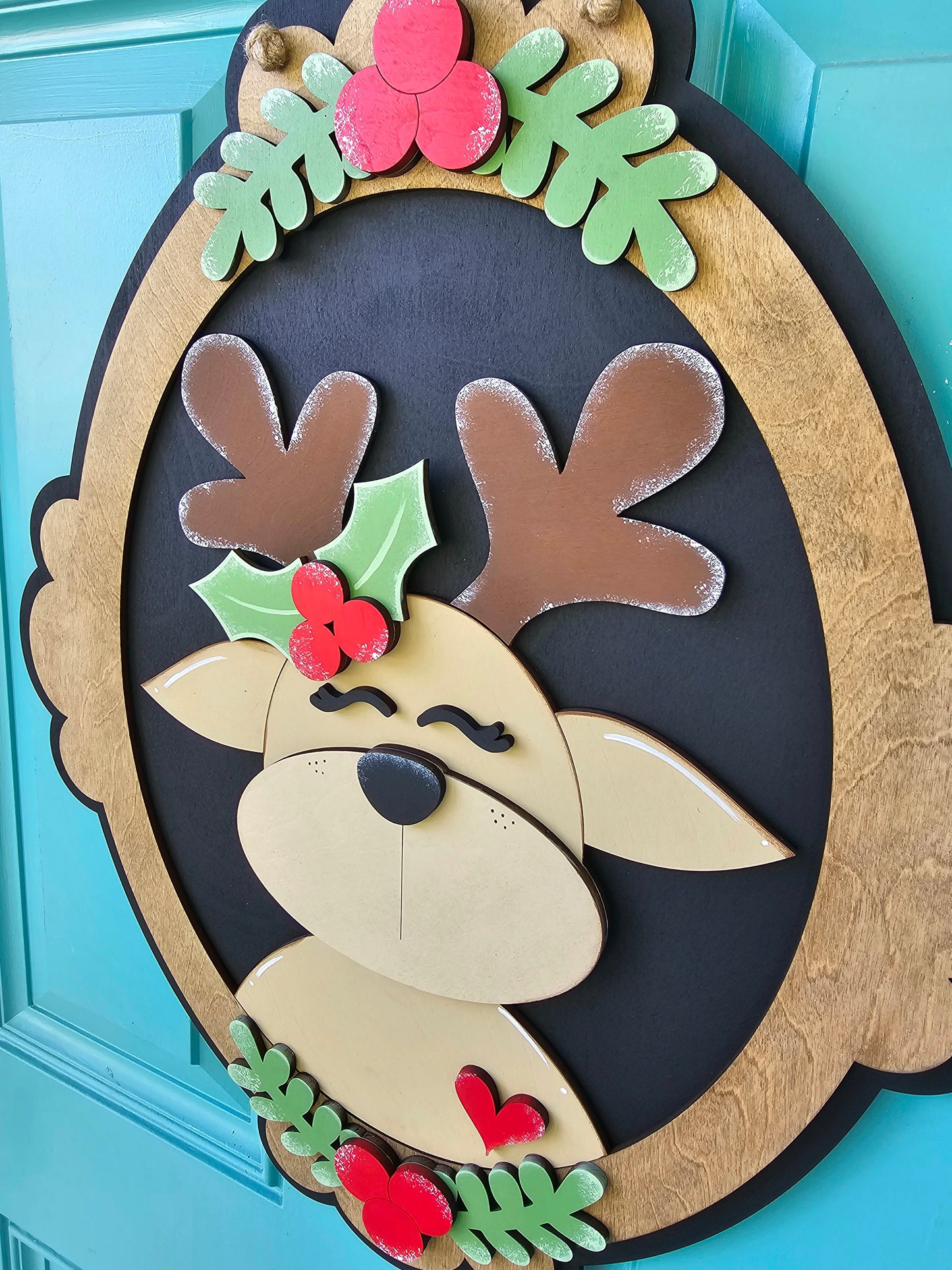 Christmas Portrait Door Hangers (Santa, Reindeer & Mrs. Claus)