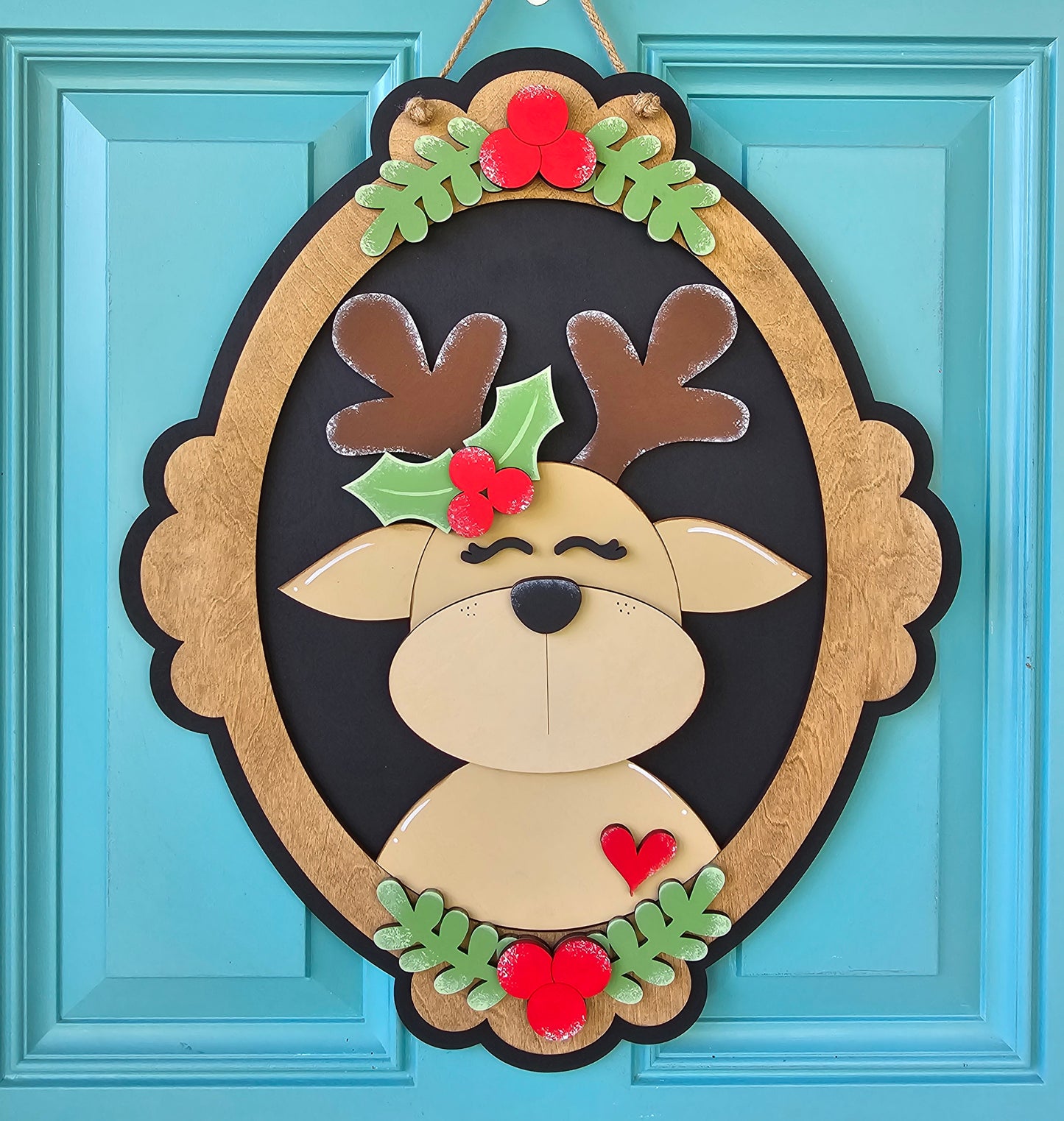 Christmas Portrait Door Hangers (Santa, Reindeer & Mrs. Claus)