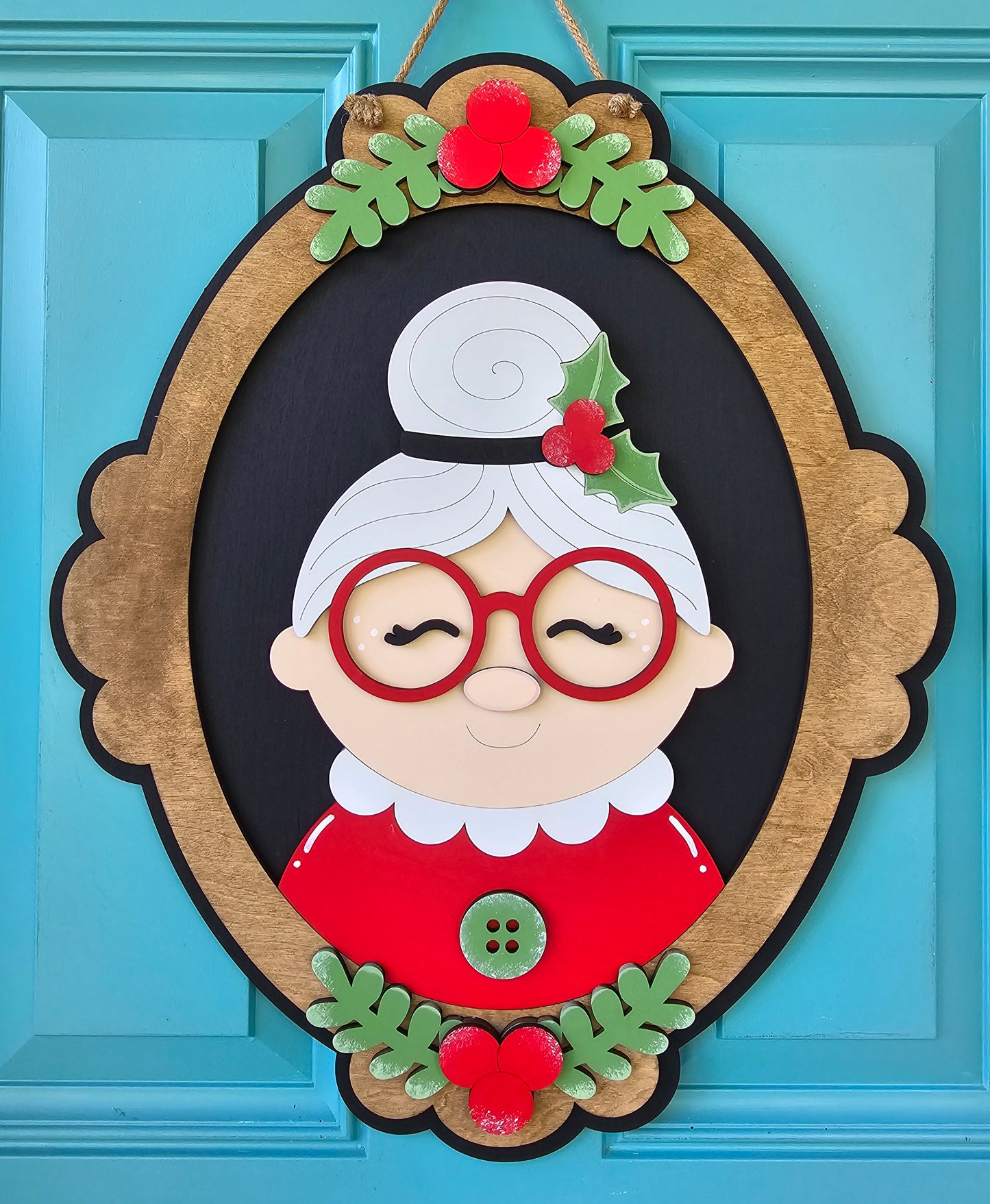 Christmas Portrait Door Hangers (Santa, Reindeer & Mrs. Claus)