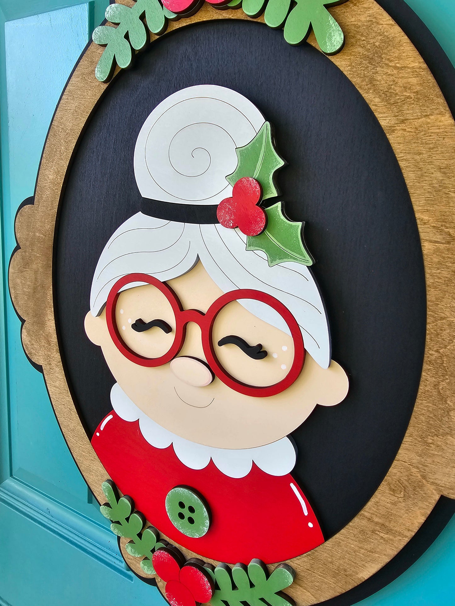 Christmas Portrait Door Hangers (Santa, Reindeer & Mrs. Claus)