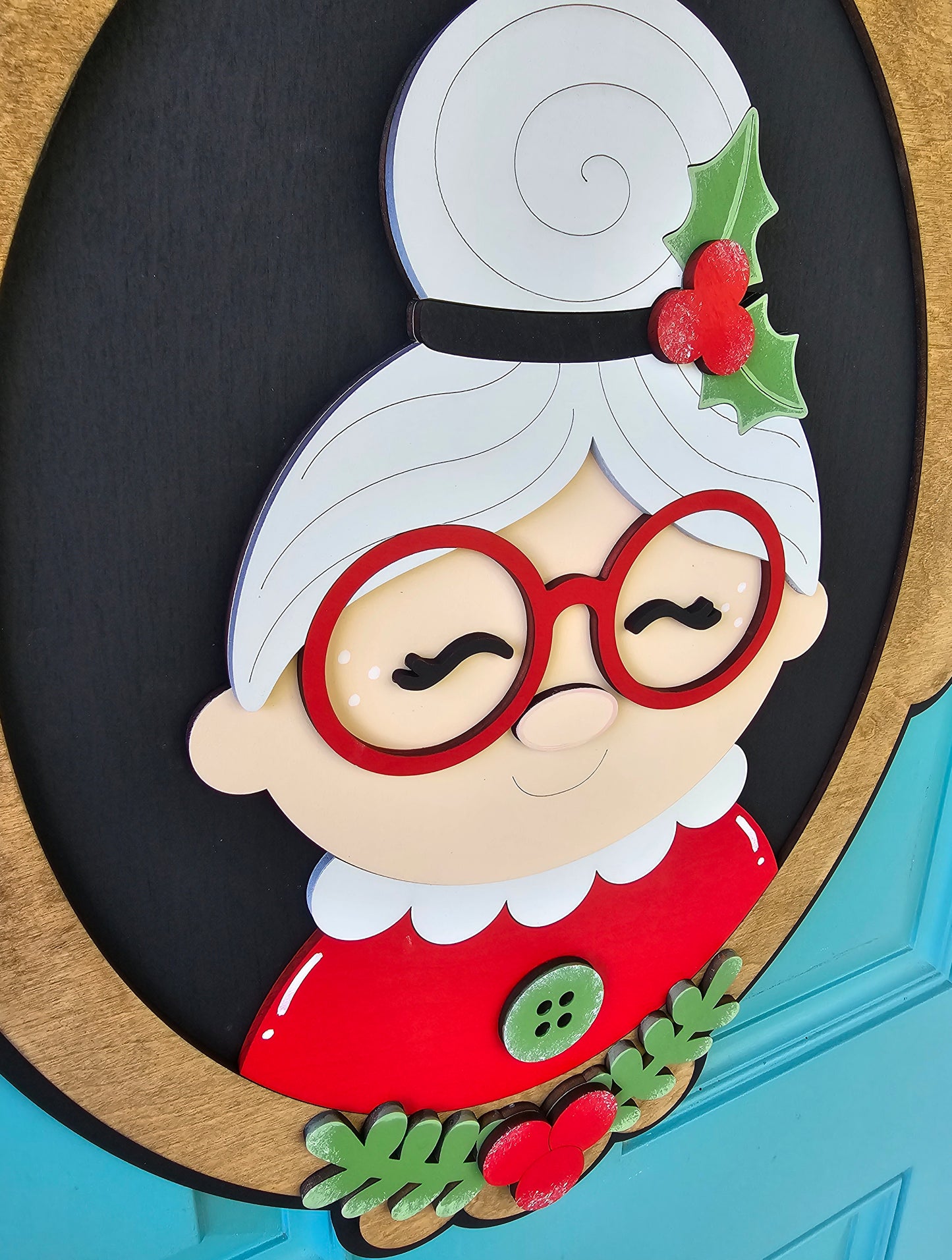 Christmas Portrait Door Hangers (Santa, Reindeer & Mrs. Claus)