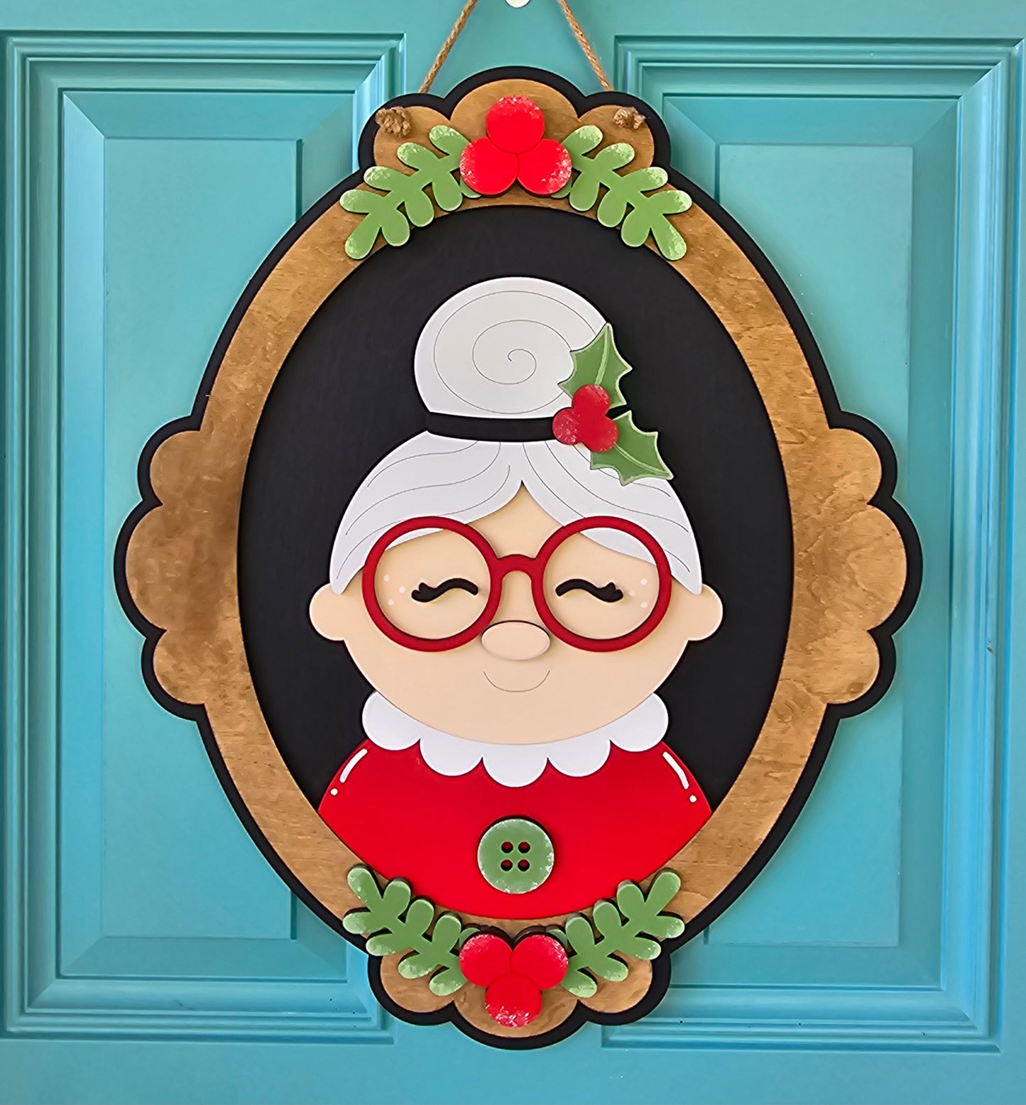 Christmas Portrait Door Hangers (Santa, Reindeer & Mrs. Claus)