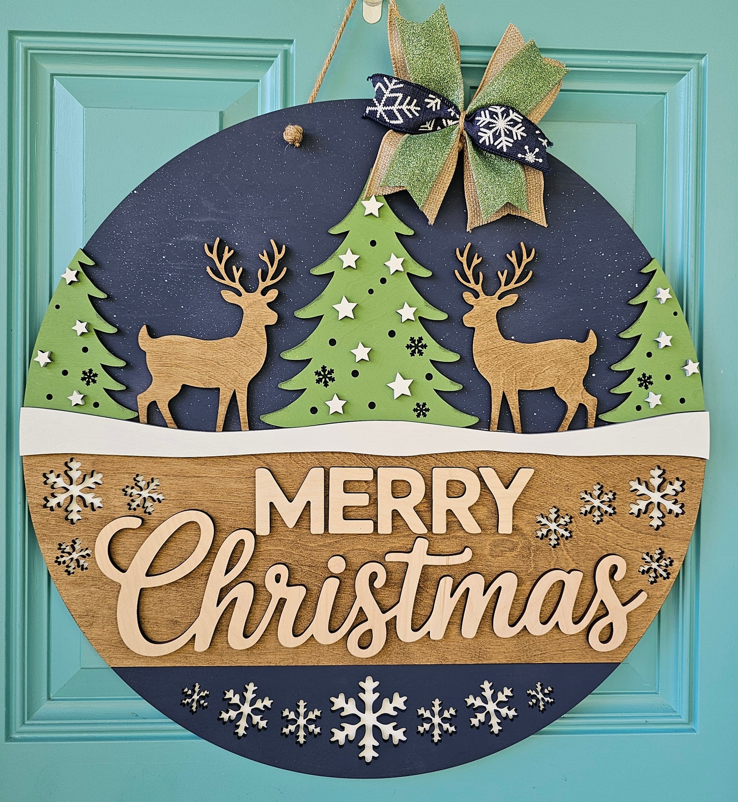 Reindeer Christmas Wonderland Door Hanger